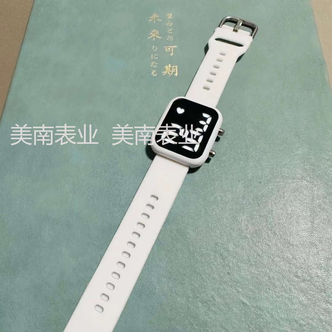 Nuevo color de caramelo LED niños reloj cuadrado número escolar clave reloj color mezclado al por mayor pic 4