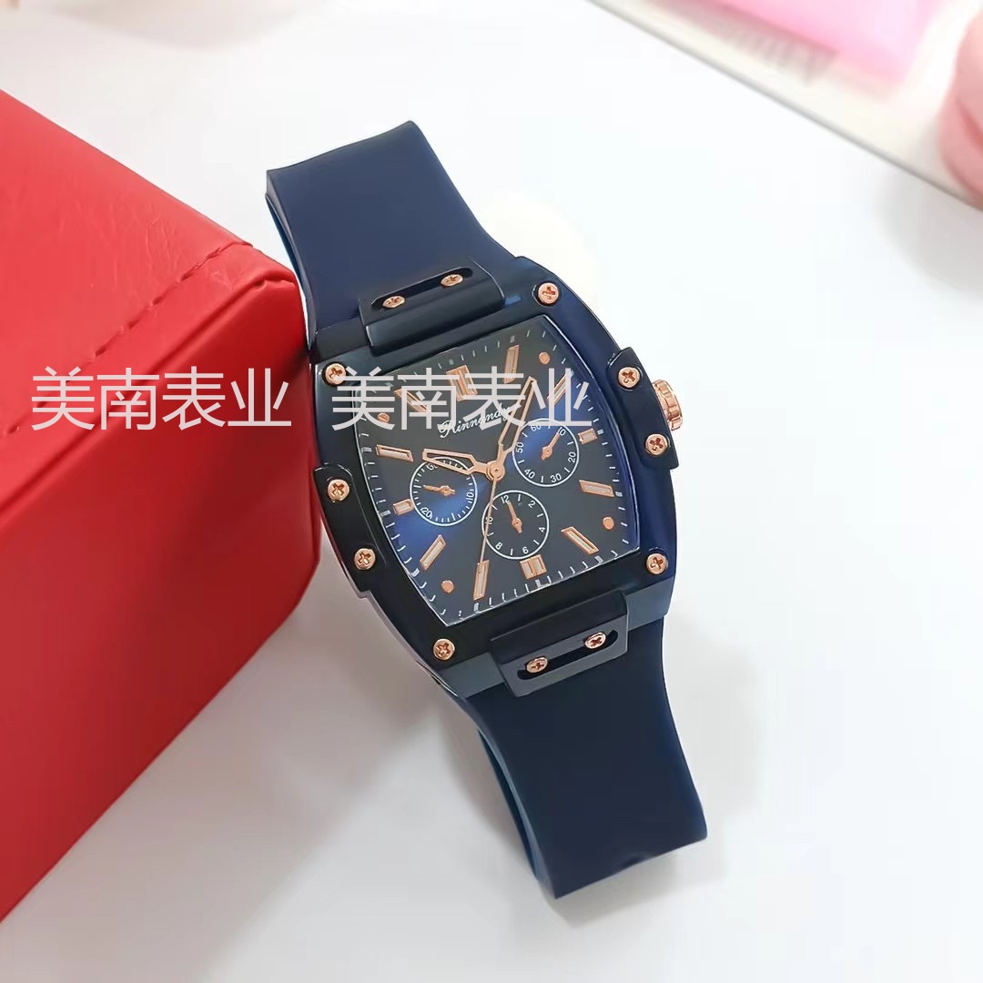 New unisex fashionable student silicone watch, candy-colored scale wine barrel quartz watch pic 5