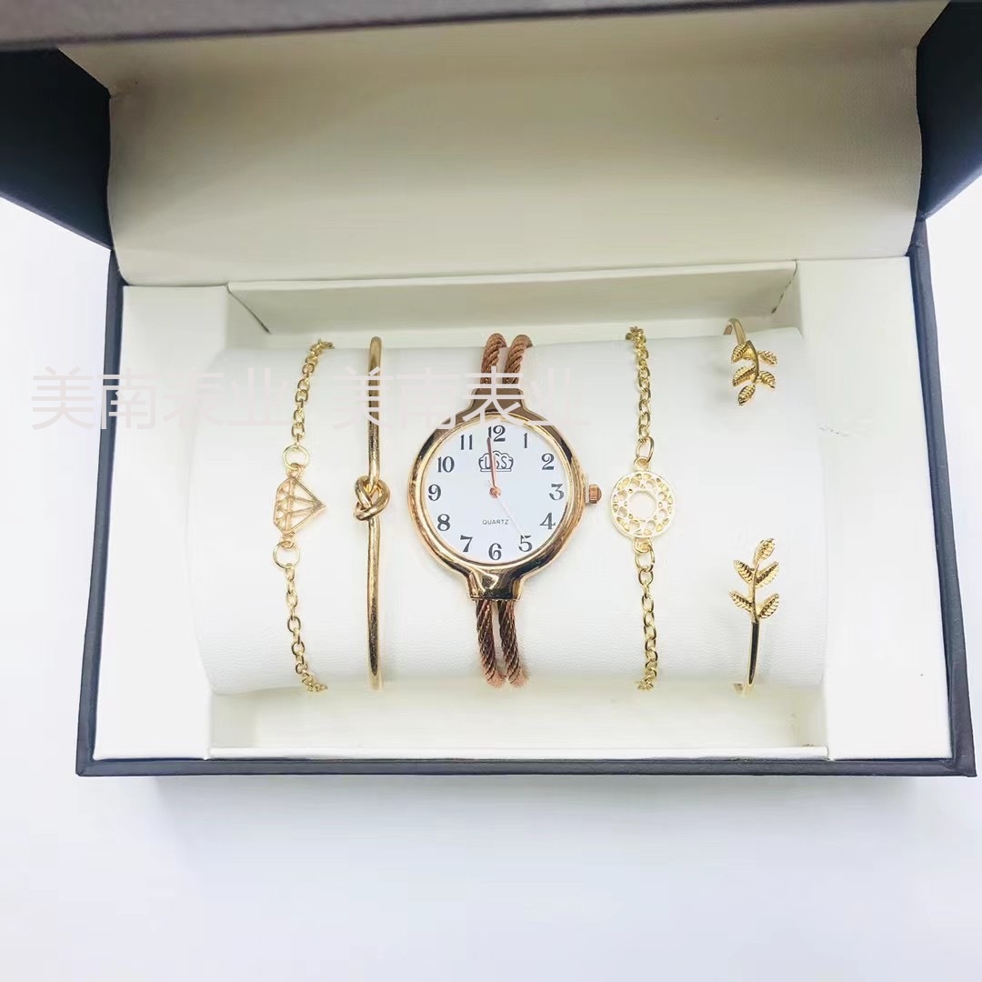 New simple steel wire bracelet watch, elegant and fashionable ladies' watch gift set, gift box watch Specification image