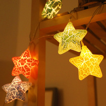 裂纹云星星装饰灯LED灯串珠迪彩灯圣诞灯闪灯串灯背景墙装饰生日气氛布置灯