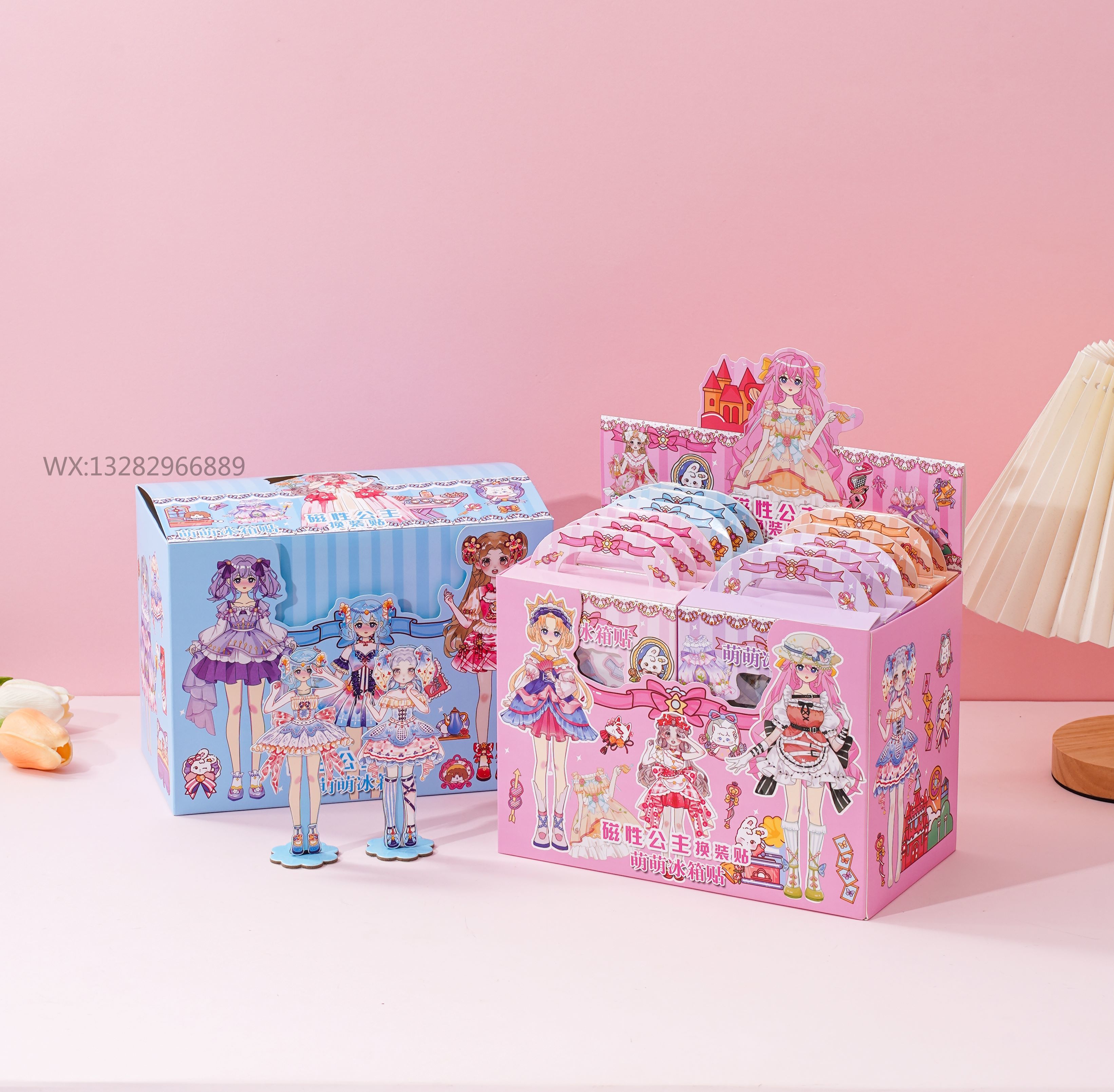 Children's cute girl three-dimensional refrigerator sticker magnetic dress-up book Children's DIY toy dress-up three-dimensional magnetic