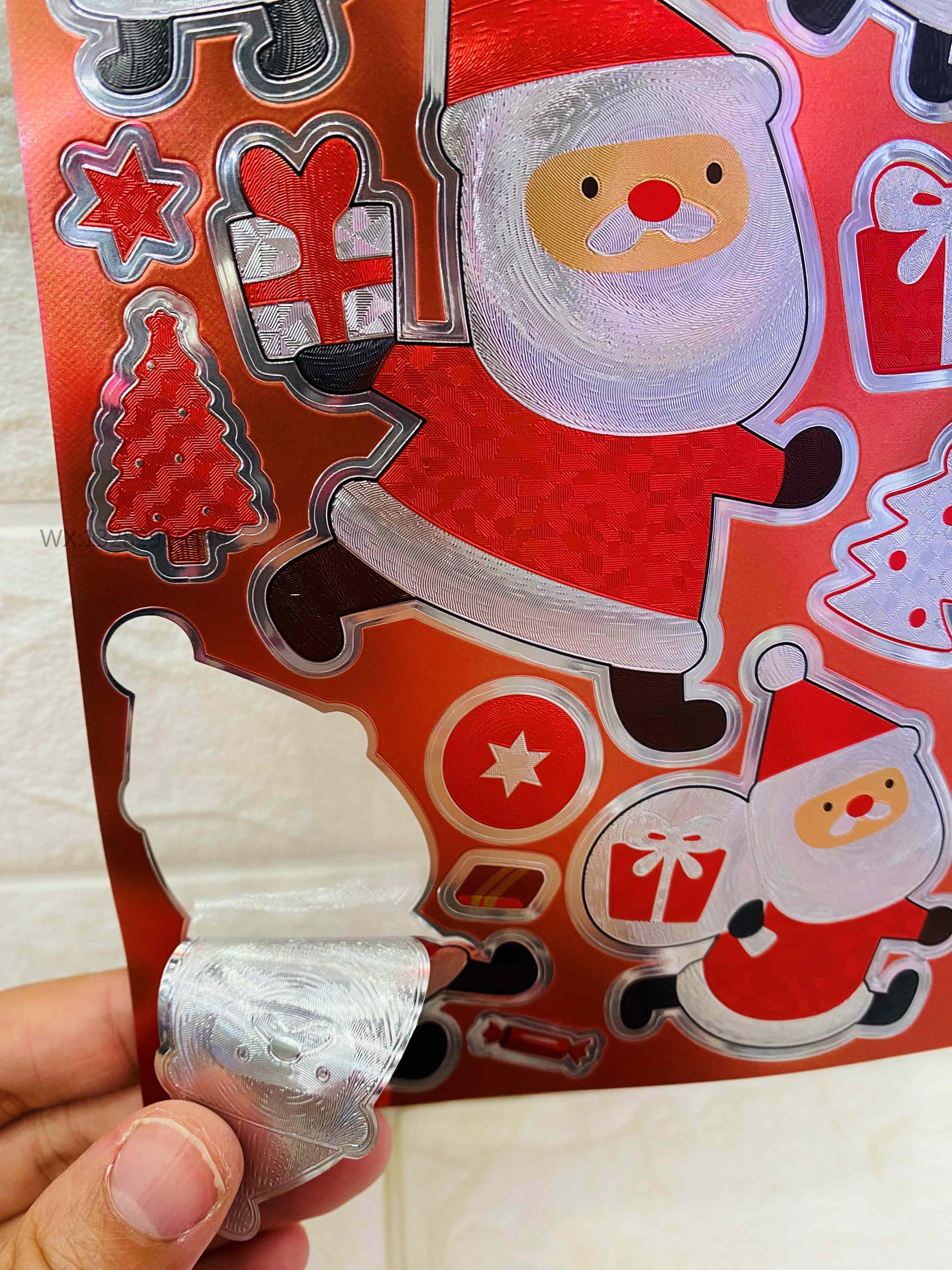 DIY cartoon children's life atmosphere Christmas gold foil creative stickers Cartoon life Christmas stickers collage details Picture
