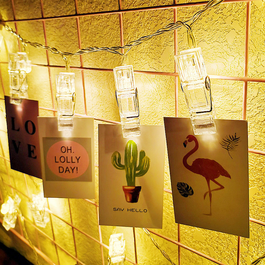 照片夹子灯LED灯串珠迪彩灯圣诞灯闪灯串灯背景墙装饰生日气氛布置灯