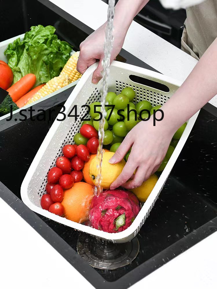 家用蔬菜厨房洗菜篮果蔬沥水盘沥水筐果蔬食物收纳篮详情4