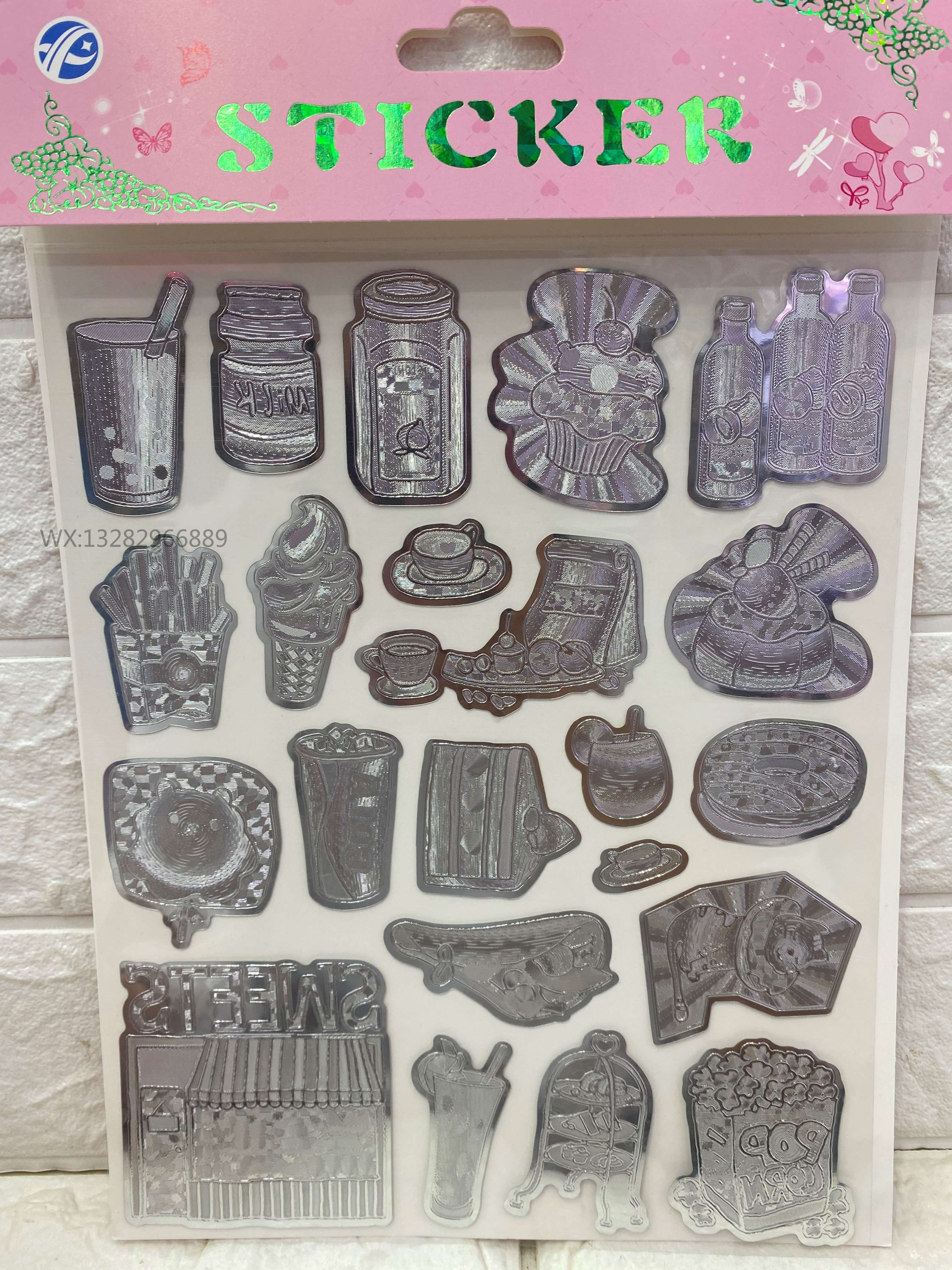 DIY cartoon children's cartoon life gold foil creative stickers Cartoon car daily necessities stickers Children's collage Application Scenario