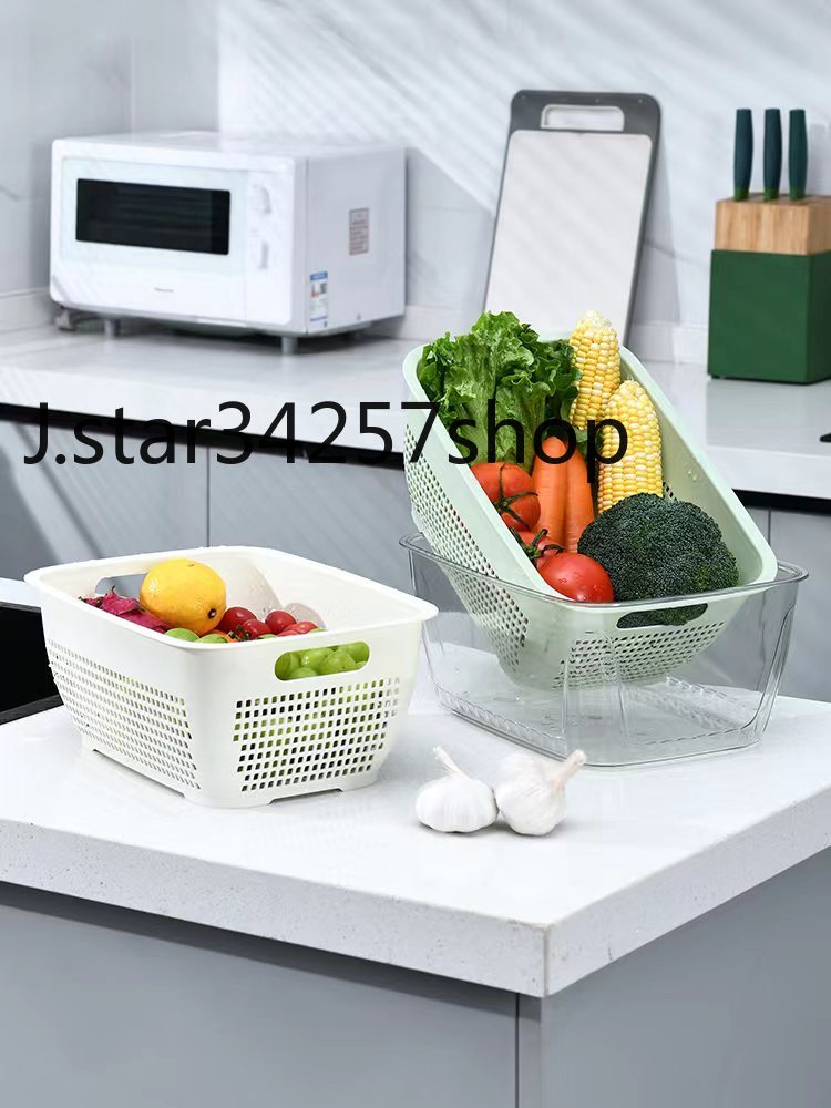 家用蔬菜厨房洗菜篮果蔬沥水盘沥水筐果蔬食物收纳篮详情1