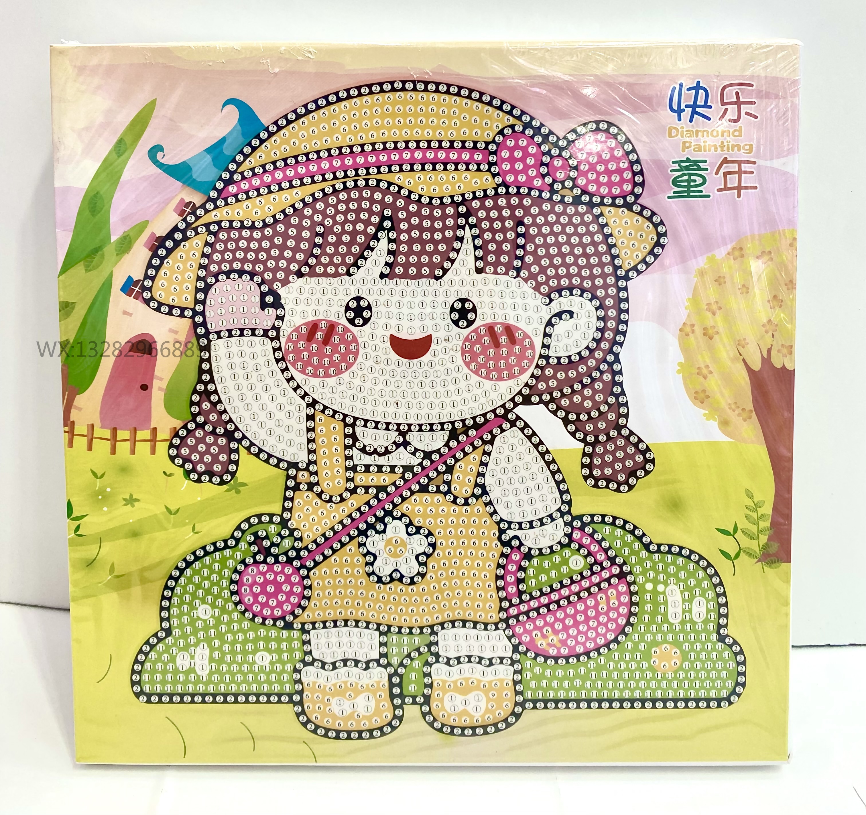 Cartoon DIY diamond paintings, creative dot diamond stickers, children's educational toys, cute girl animals can be pasted details Picture