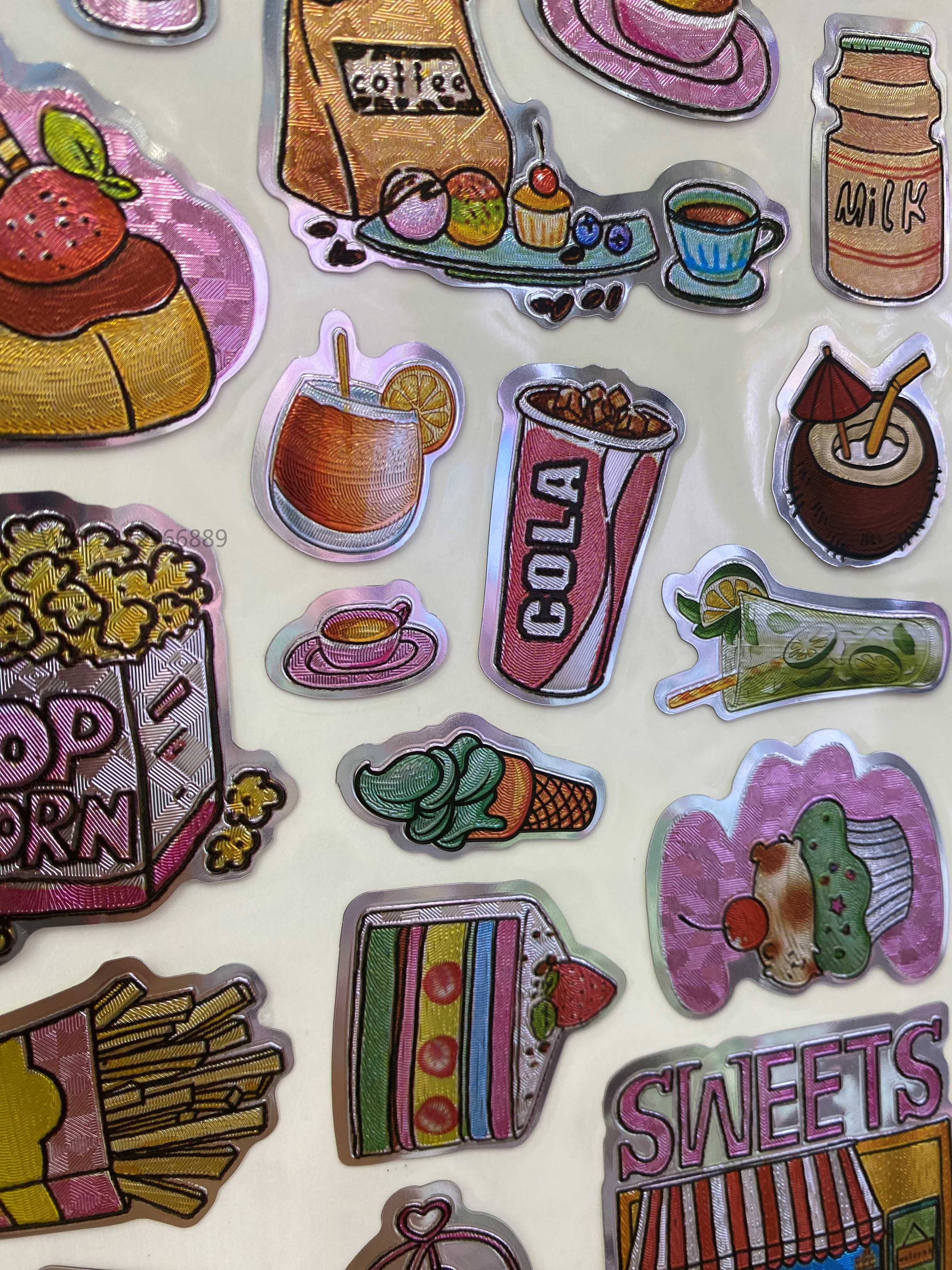 DIY cartoon children's life atmosphere Christmas gold foil creative stickers Cartoon life Christmas stickers collage Specification image
