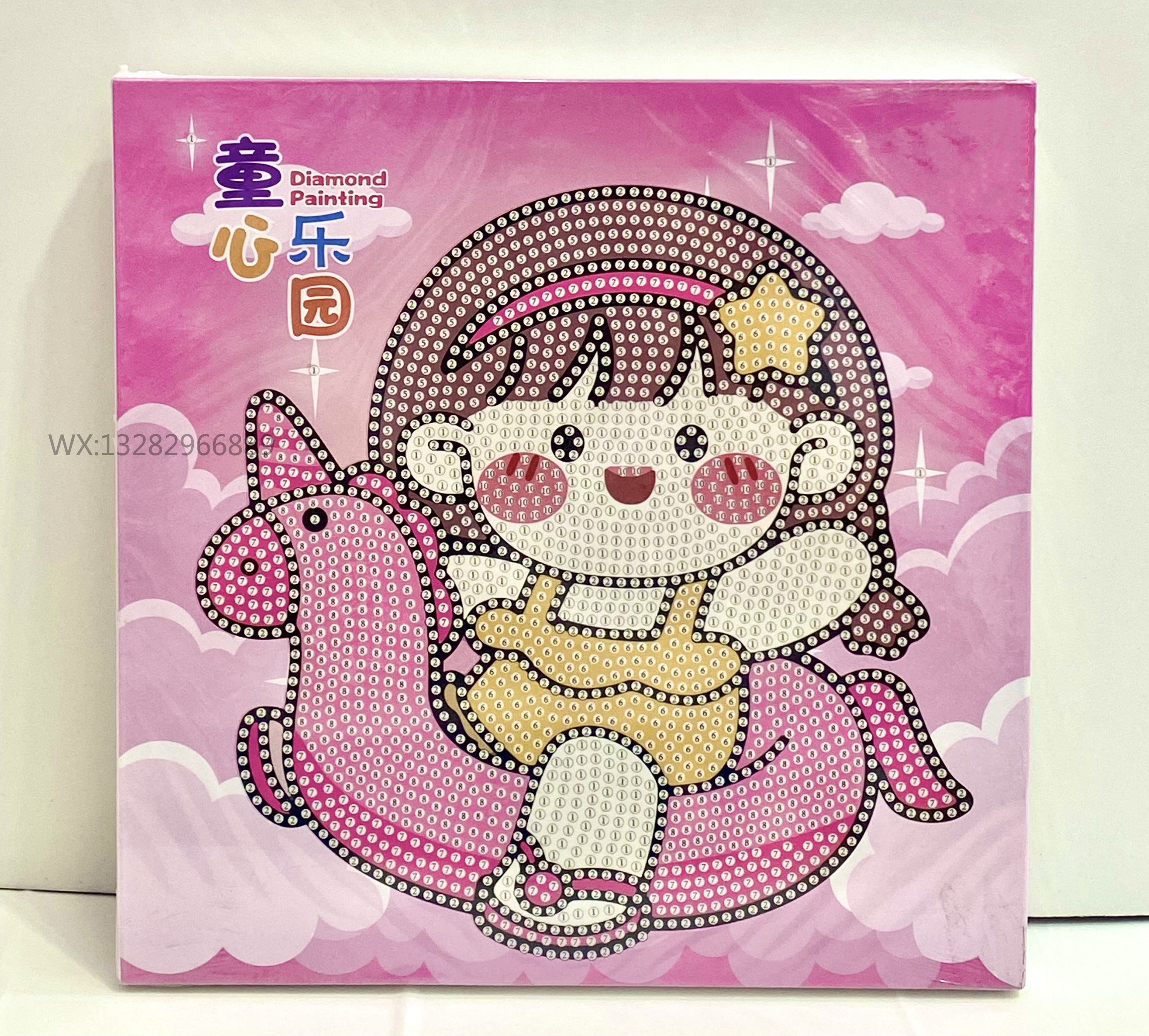 Cartoon DIY diamond paintings, creative dot diamond stickers, children's educational toys, cute girl animals can be pasted Application Scenario