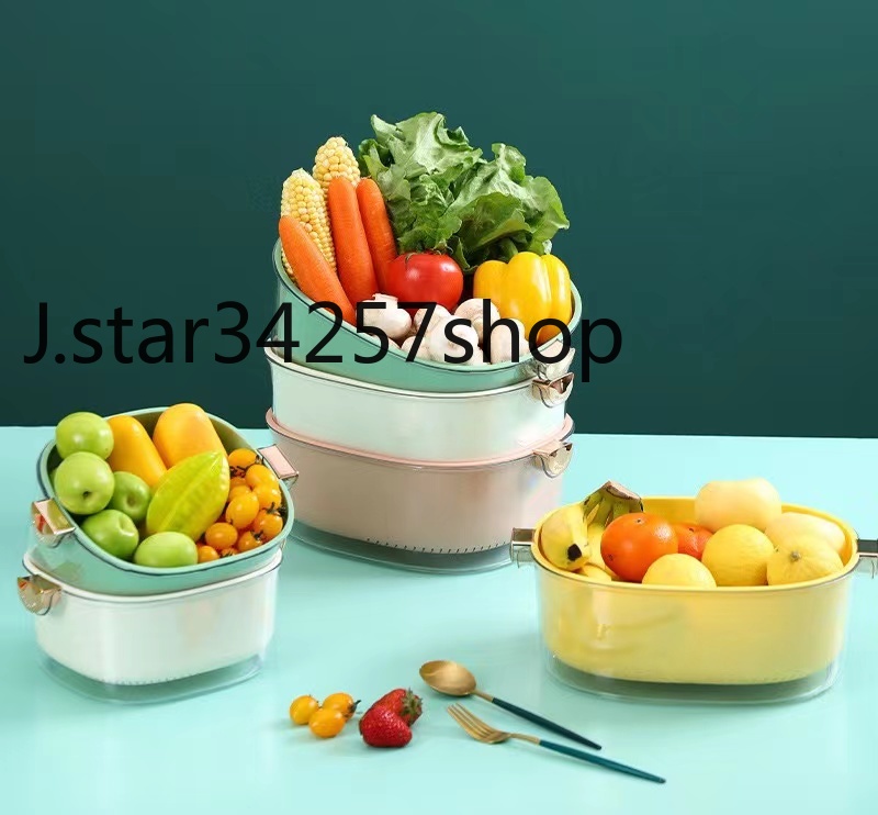 圆形果蔬篮家用蔬菜厨房洗菜篮果蔬沥水筐果蔬食物收纳篮详情3