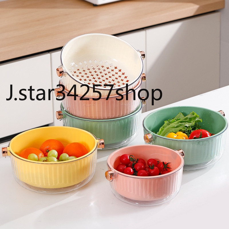 圆形果蔬篮家用蔬菜厨房洗菜篮果蔬沥水筐果蔬食物收纳篮详情6