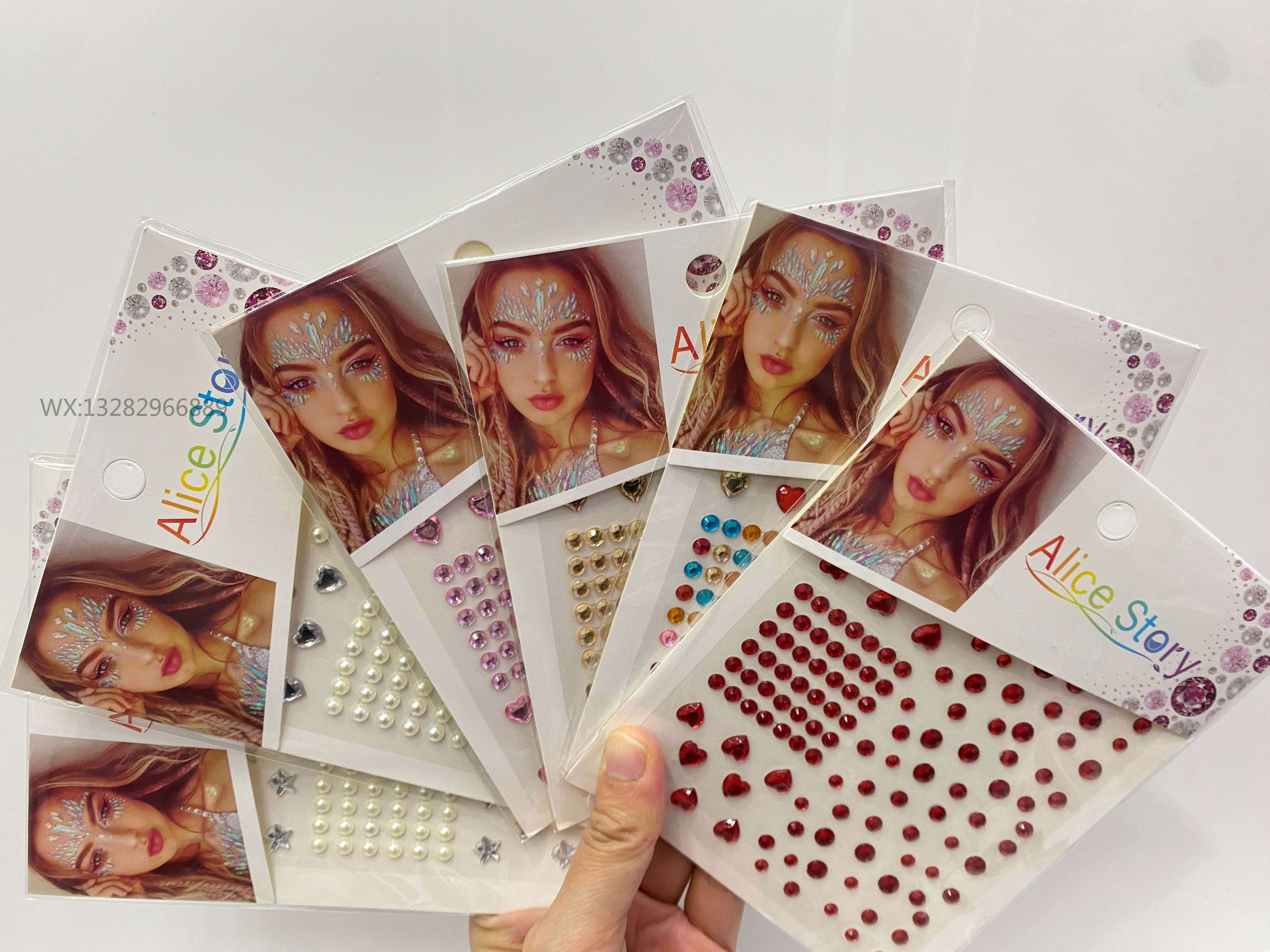 Colorful diamond eye makeup, teardrop, heart-shaped face, eye diamond stickers, gemstone diamond decorations, stage diamond stickers, diamond stickers pic 16