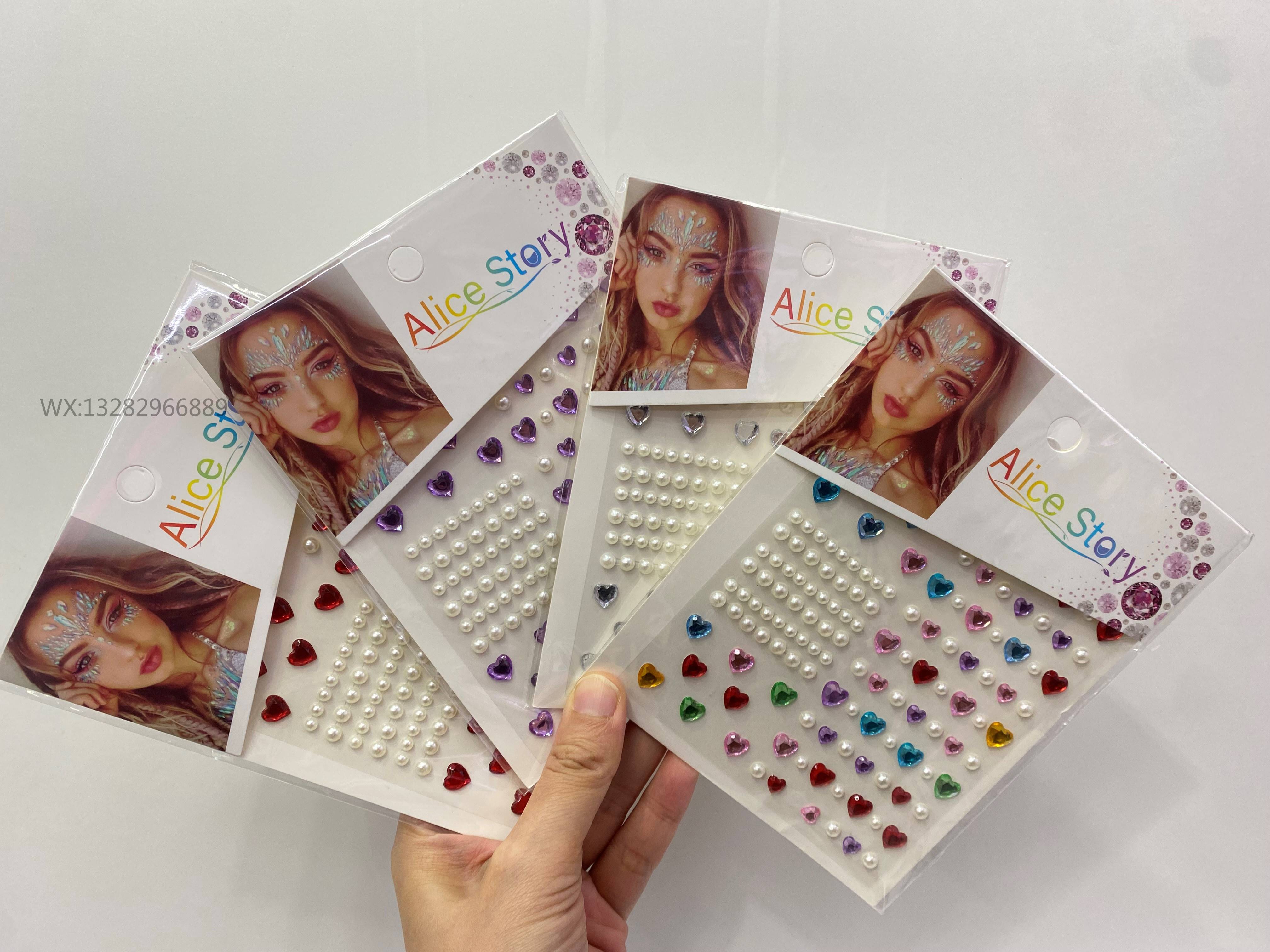 Colorful diamond eye makeup, teardrop, heart-shaped face, eye diamond stickers, gemstone diamond decorations, stage diamond stickers, diamond stickers pic 13