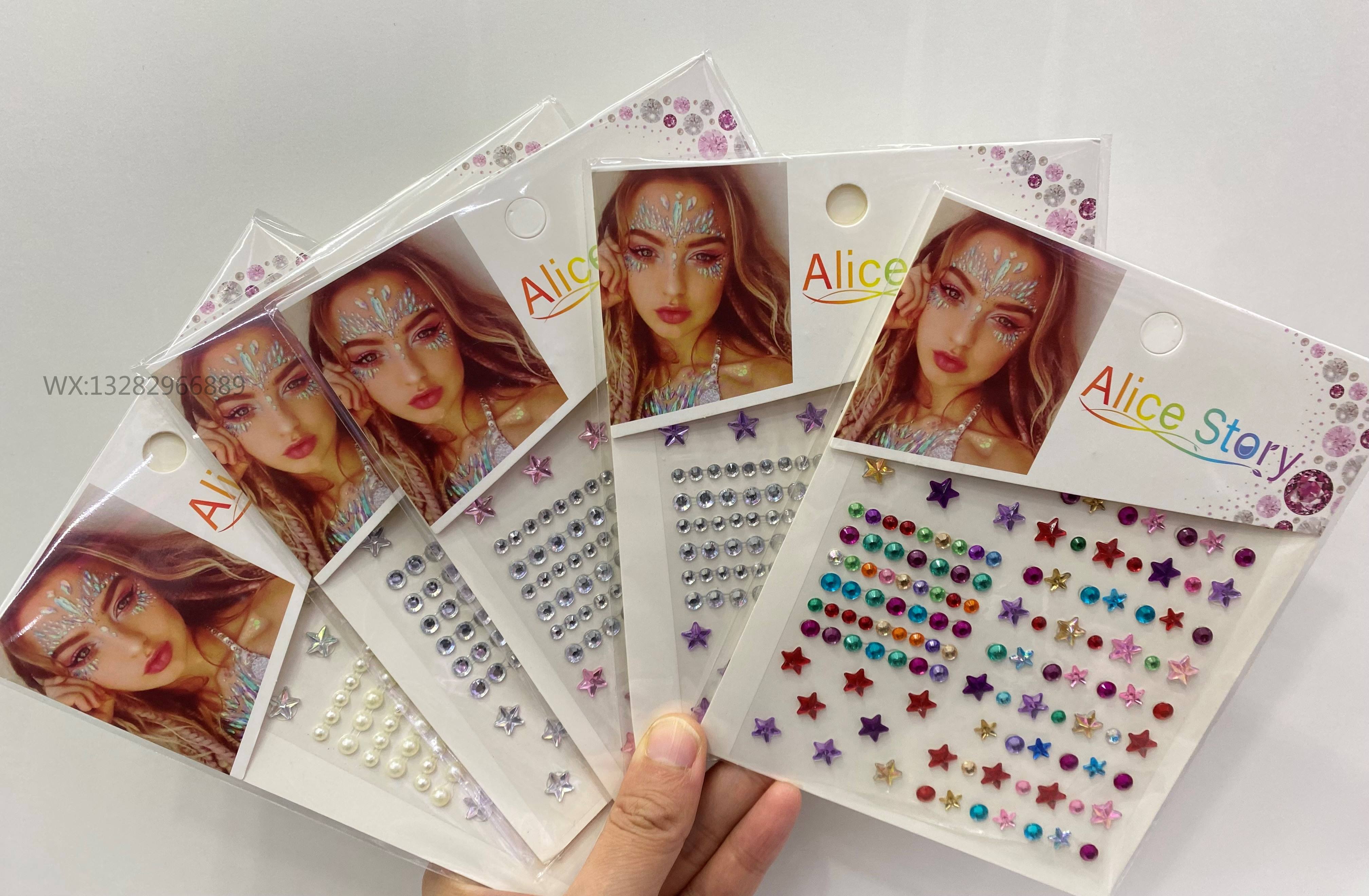 Colorful diamond eye makeup, teardrop, heart-shaped face, eye diamond stickers, gemstone diamond decorations, stage diamond stickers, diamond stickers pic 15