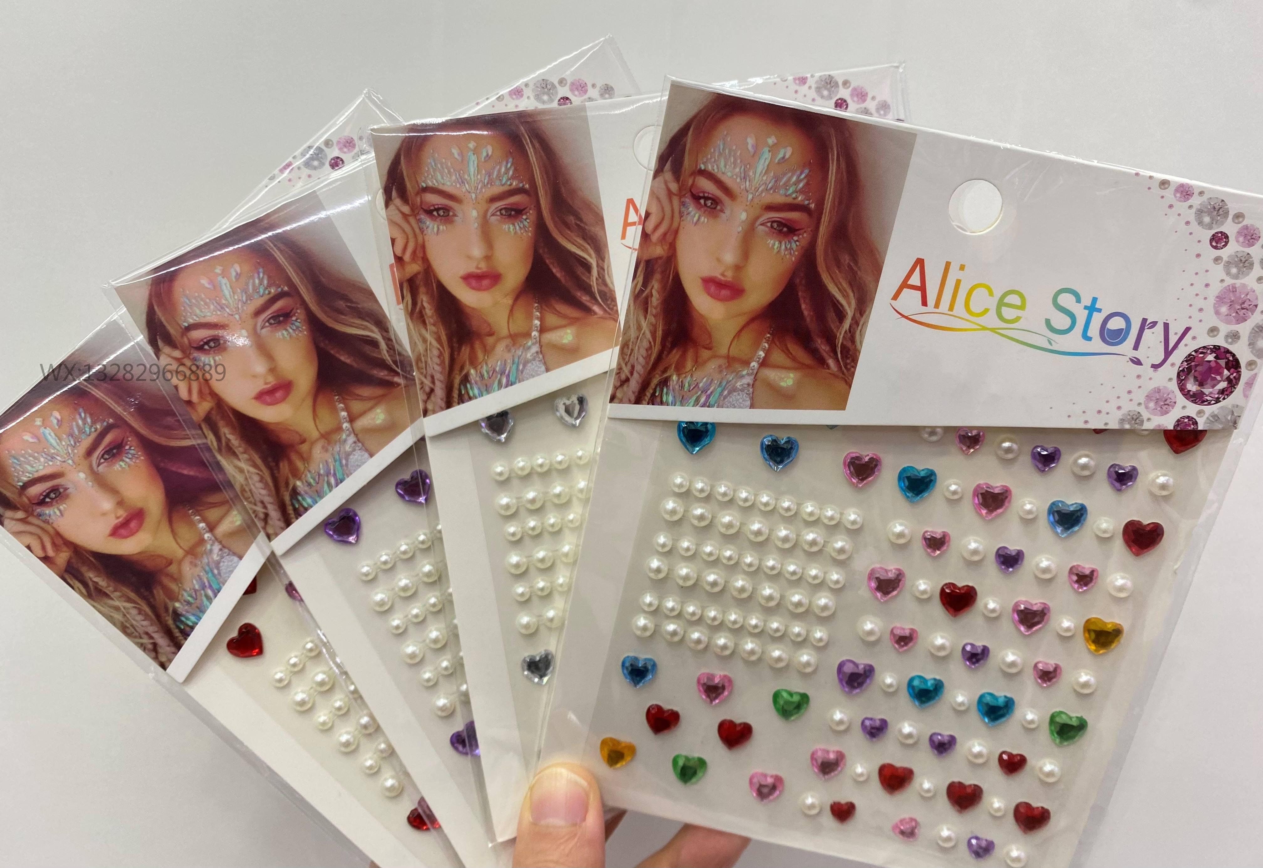 Colorful diamond eye makeup, teardrop, heart-shaped face, eye diamond stickers, gemstone diamond decorations, stage diamond stickers, diamond stickers pic 14