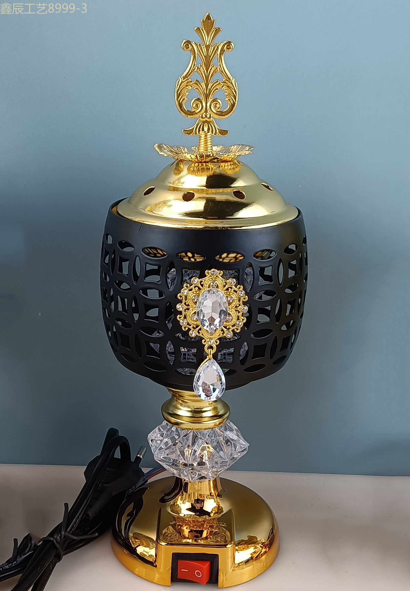 New metal pendant hollowed-out electric incense burner Middle Eastern craft electric incense burner pic 3