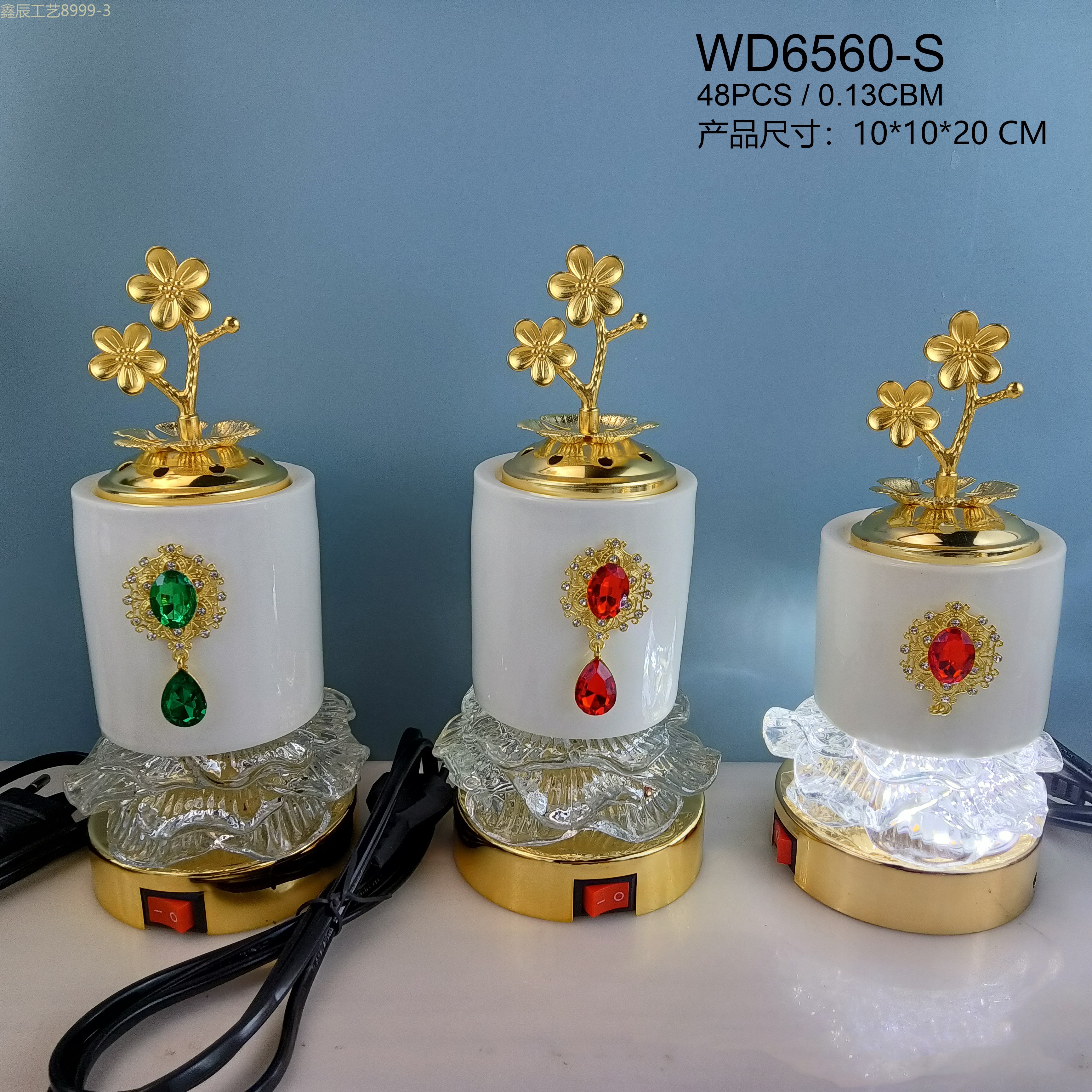 新款陶瓷吊坠小号带灯电香炉中东工艺品electric incense burner详情1