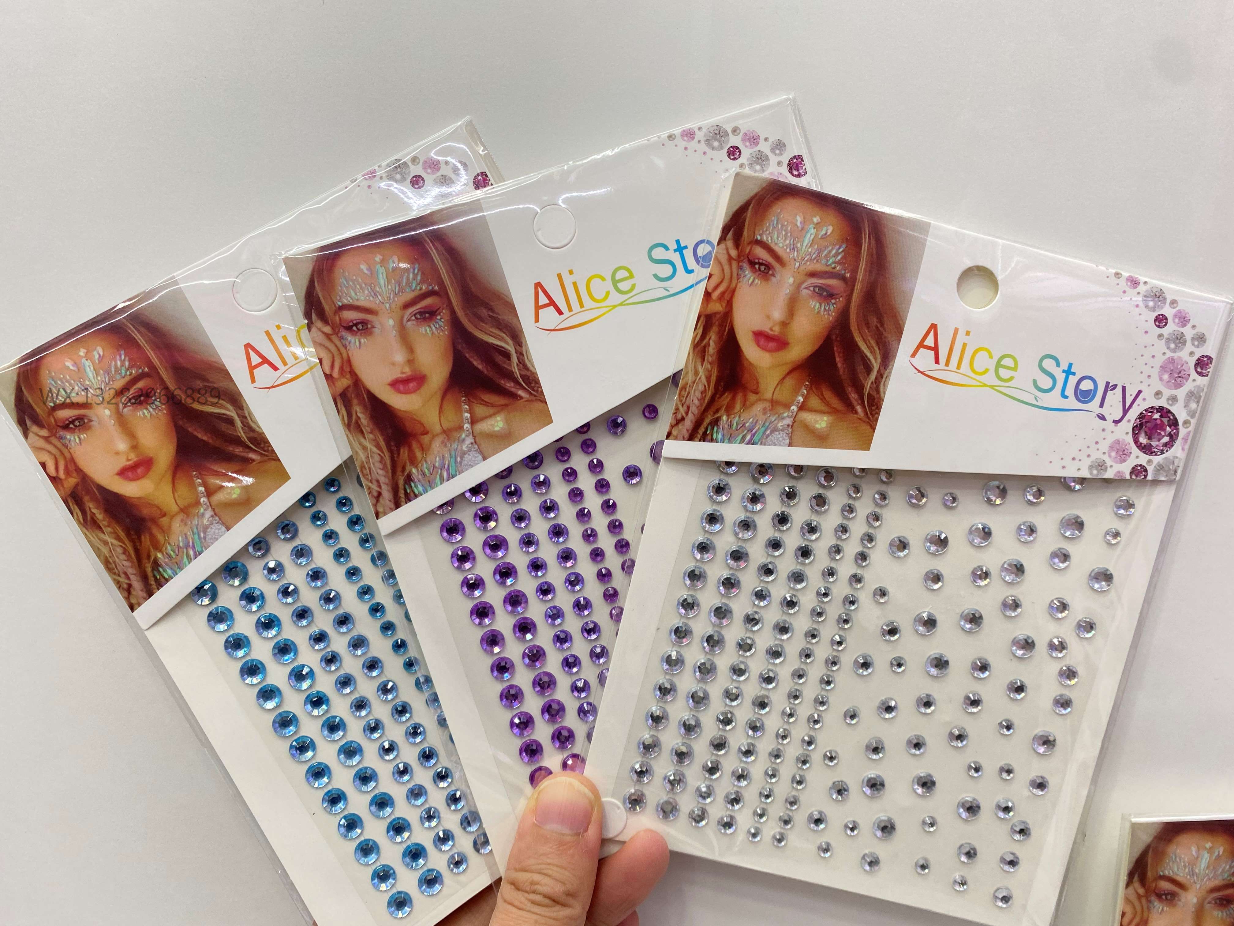 Colorful diamond eye makeup, teardrop, heart-shaped face, eye diamond stickers, gemstone diamond decorations, stage diamond stickers, diamond stickers pic 12
