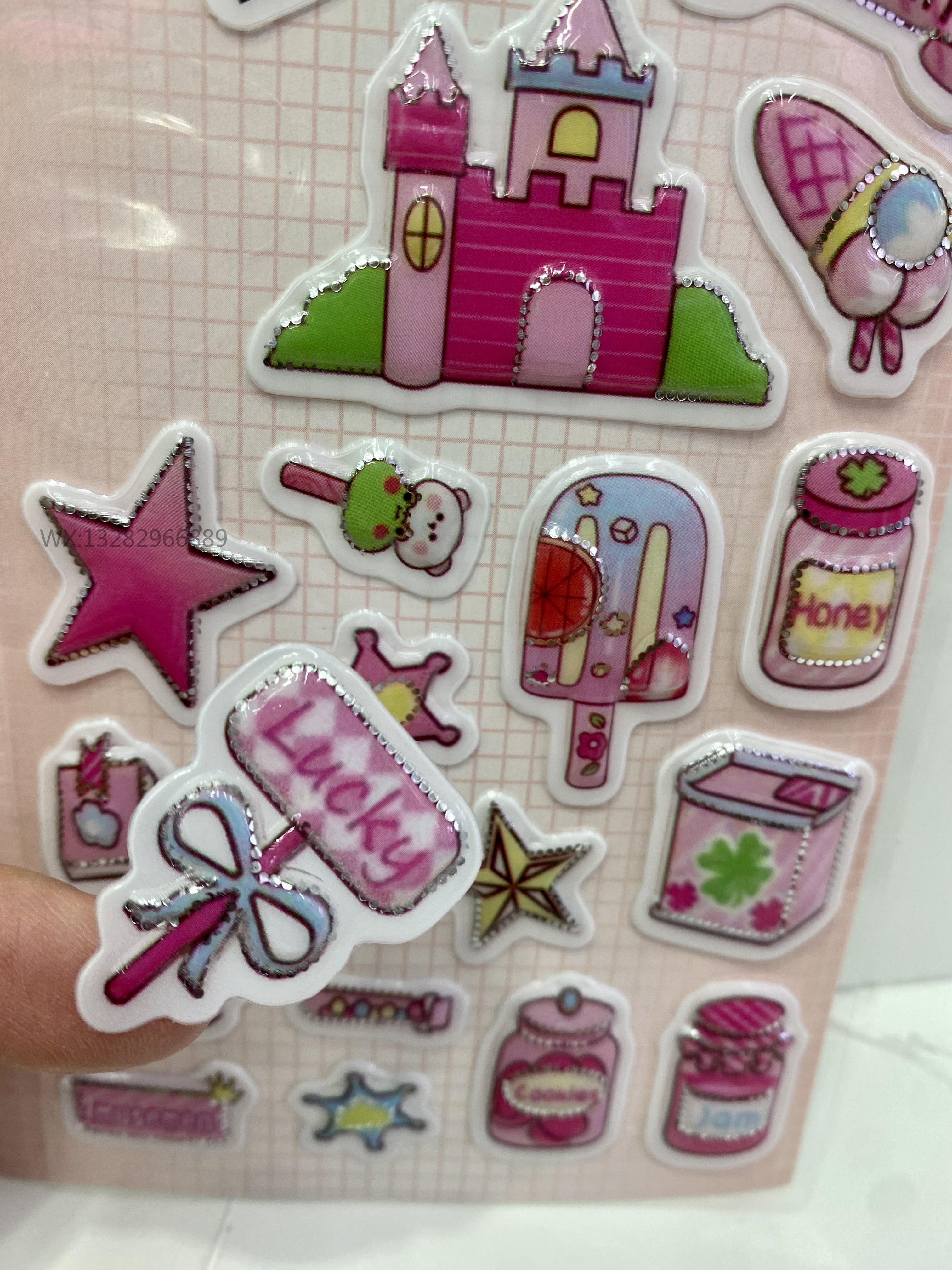 DIY创意卡通吸塑烫金立体泡泡贴游戏贴纸 儿童立体贴纸奖励贴批发详情10