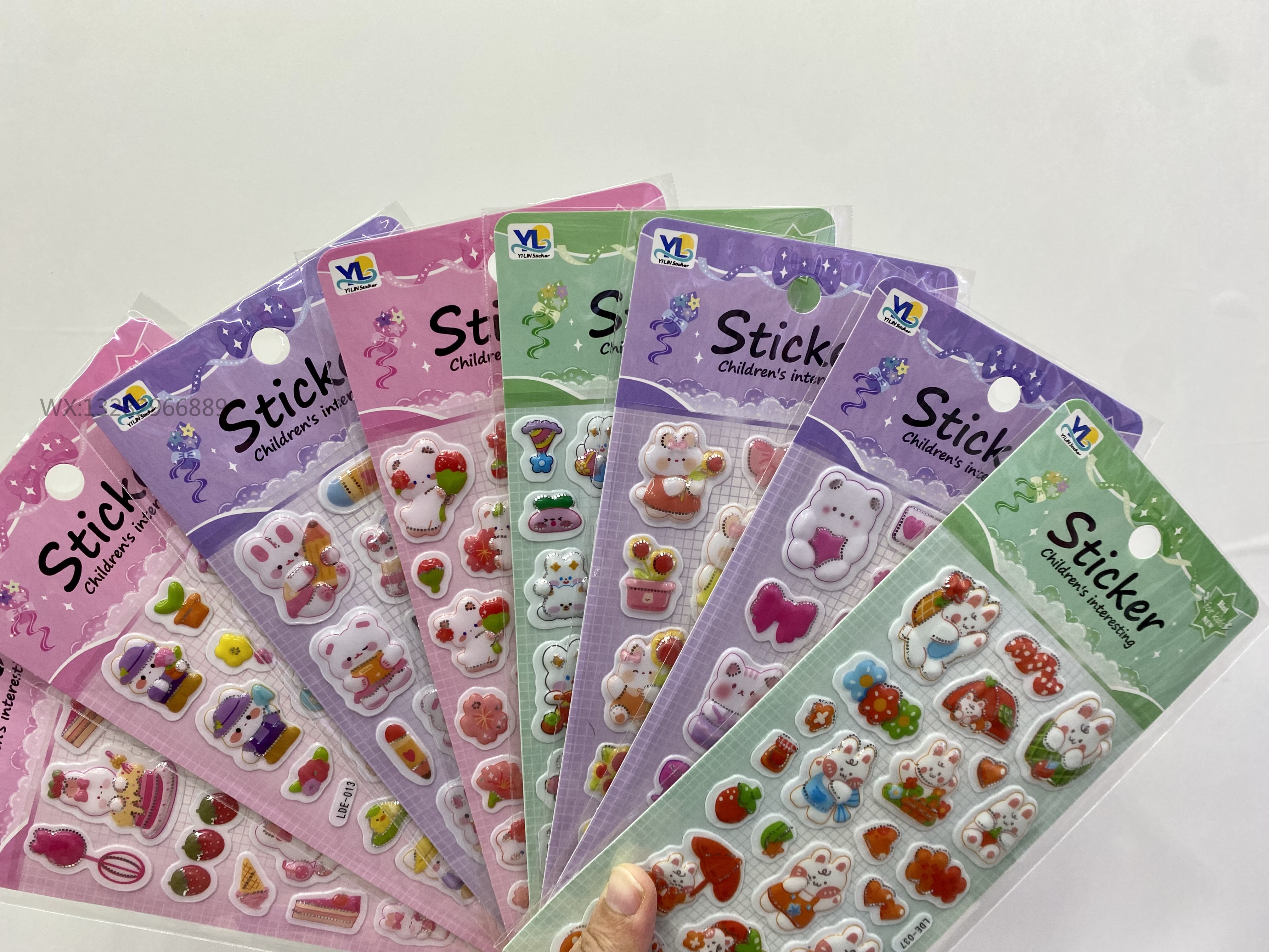 DIY创意卡通吸塑烫金立体泡泡贴游戏贴纸 儿童立体贴纸奖励贴批发详情7