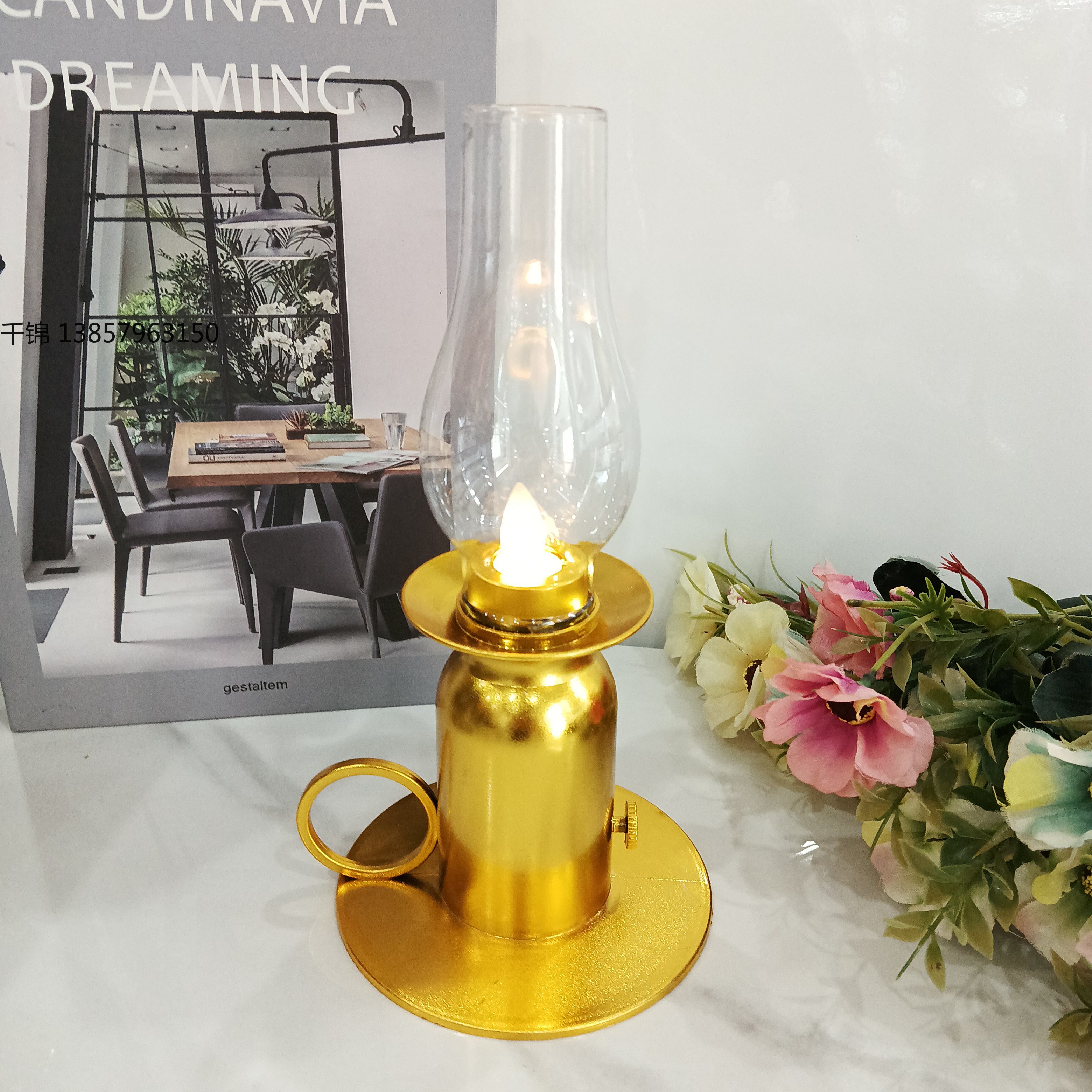 Cross-border exclusive supply of new vintage kerosene lamp decorative items, night lights, nostalgic decorative lights, bedroom ornaments wholesale details Picture