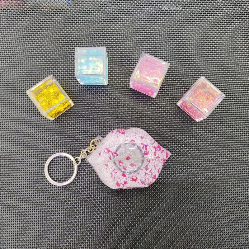 热销爆款！流沙嘴唇吊坠钥匙扣挂，创意设计，背包装饰车内挂件趣味钥匙扣详情4