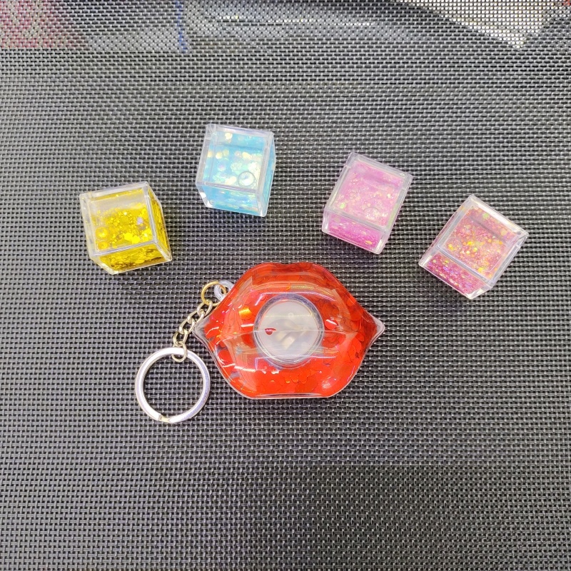 热销爆款！流沙嘴唇吊坠钥匙扣挂，创意设计，背包装饰车内挂件趣味钥匙扣详情3