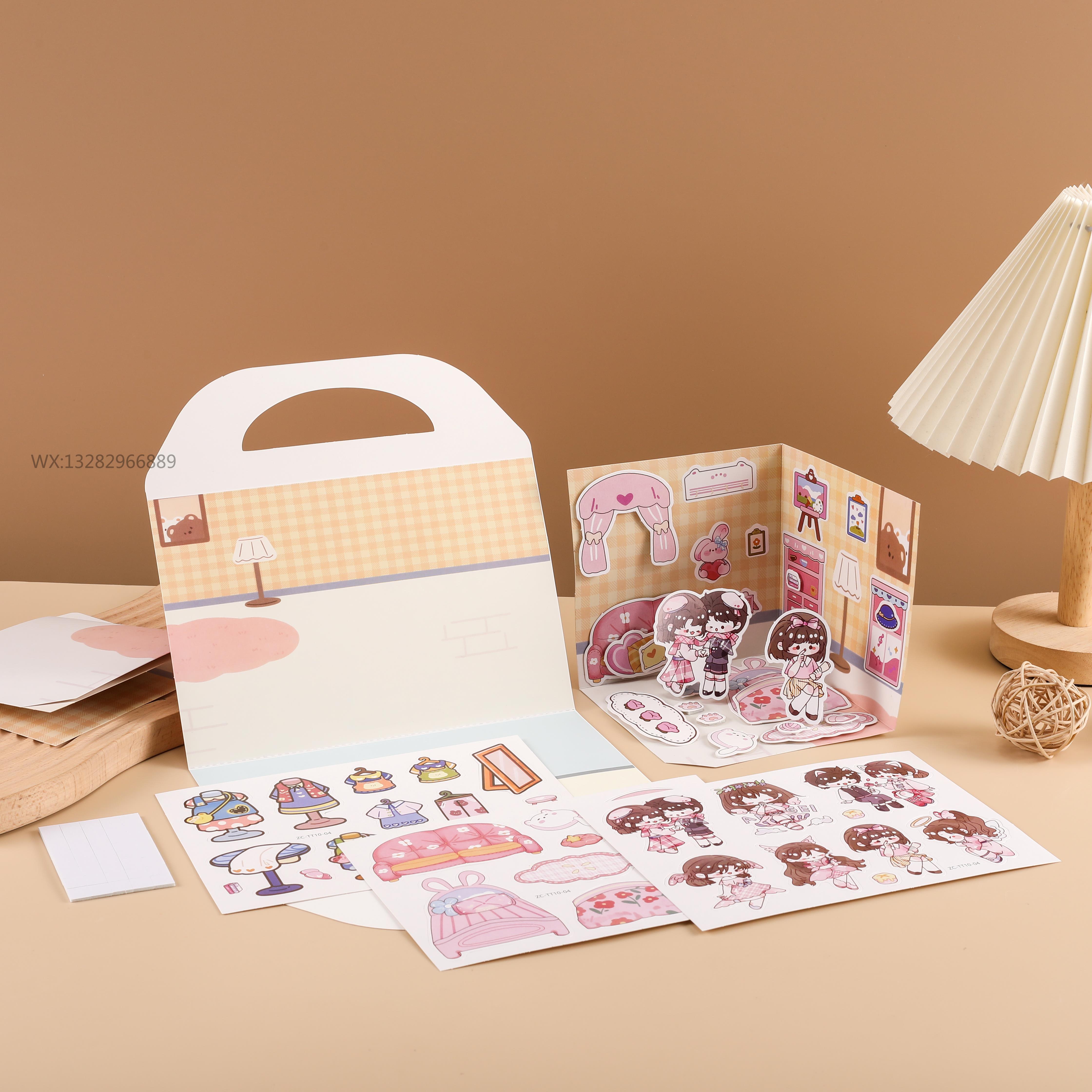 DIY Girls' hand-held scenes, cut-free 3D quiet book collage, children's handmade scene collection Item Picture