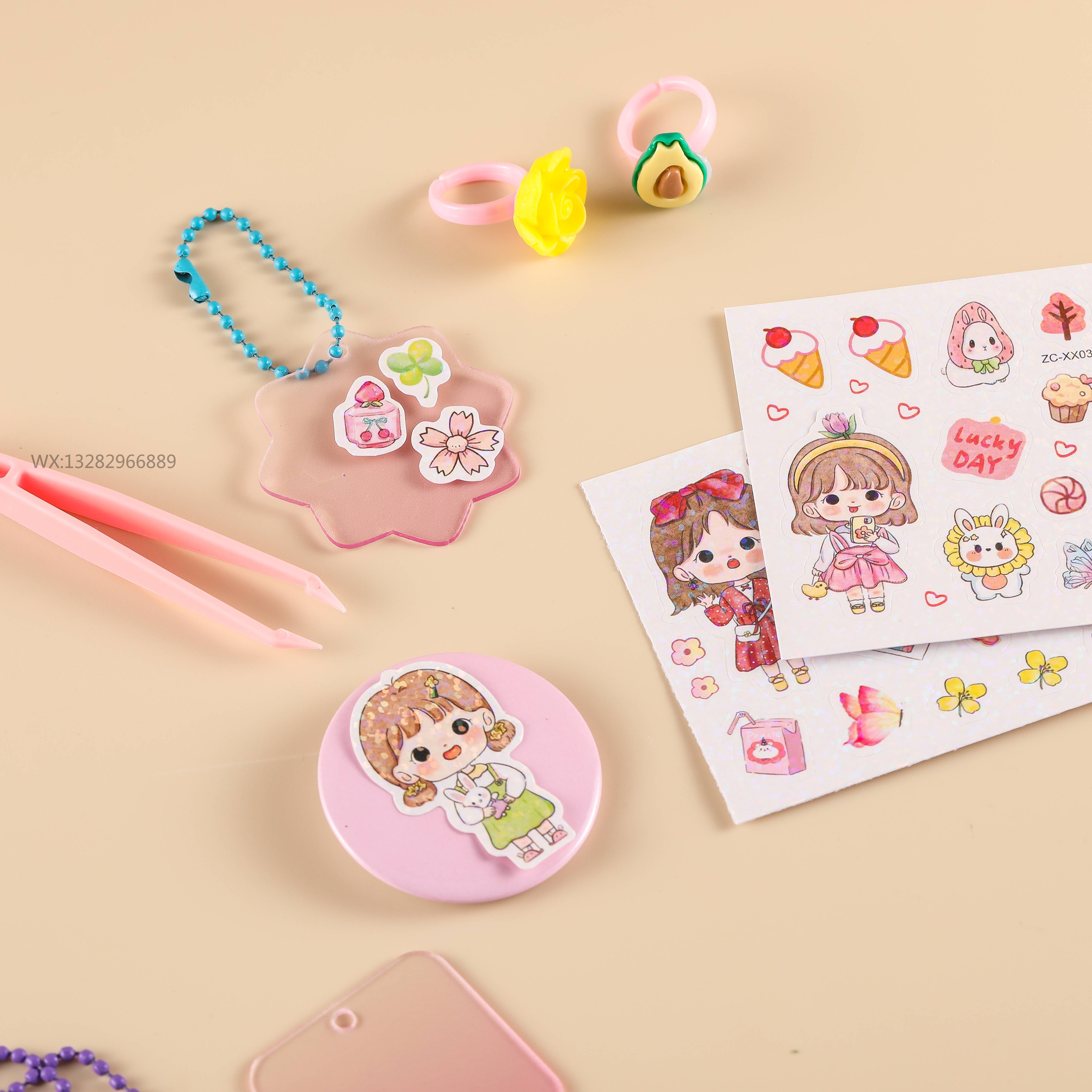 Children's Guka Coloring Set, Decorative stickers, collage set, children's doodle Fun Ring set Application Scenario