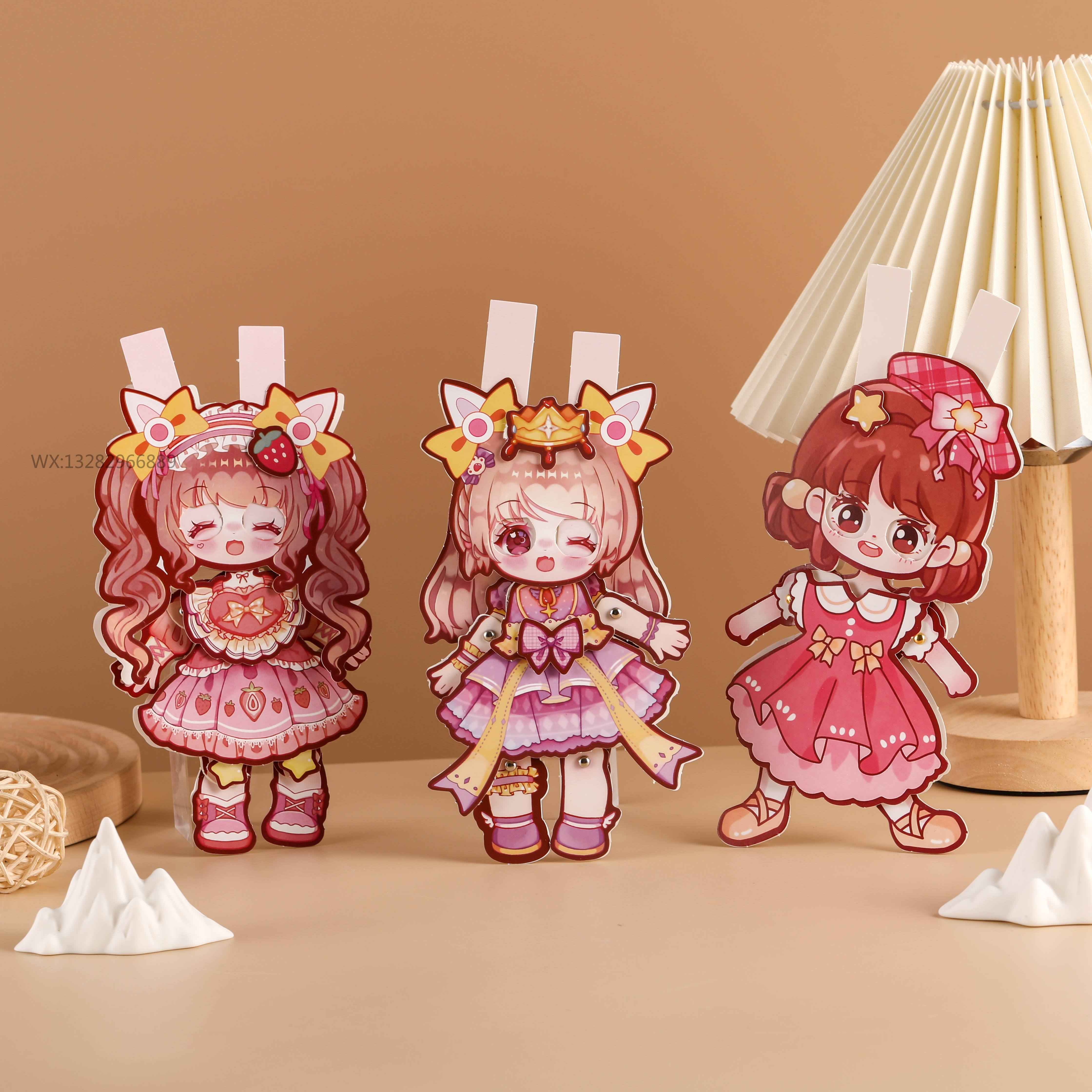 DIY girl 3D paper puppet Quiet book joint movable set Children's dress-up book Handmade scene sticker book Specification image