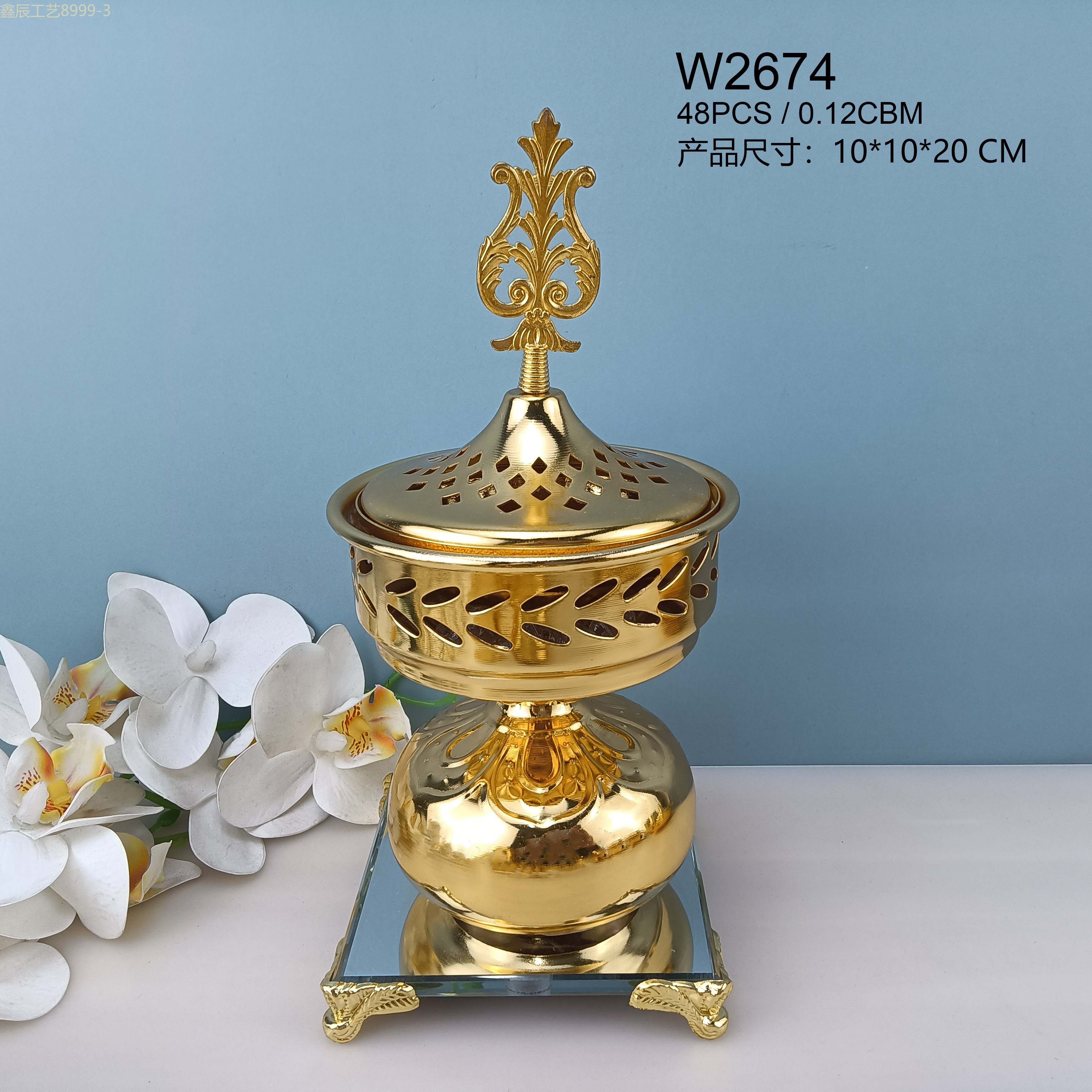 香炉工艺品/香炉/祈福牌/祈福带/纯铜香篆白底实物图