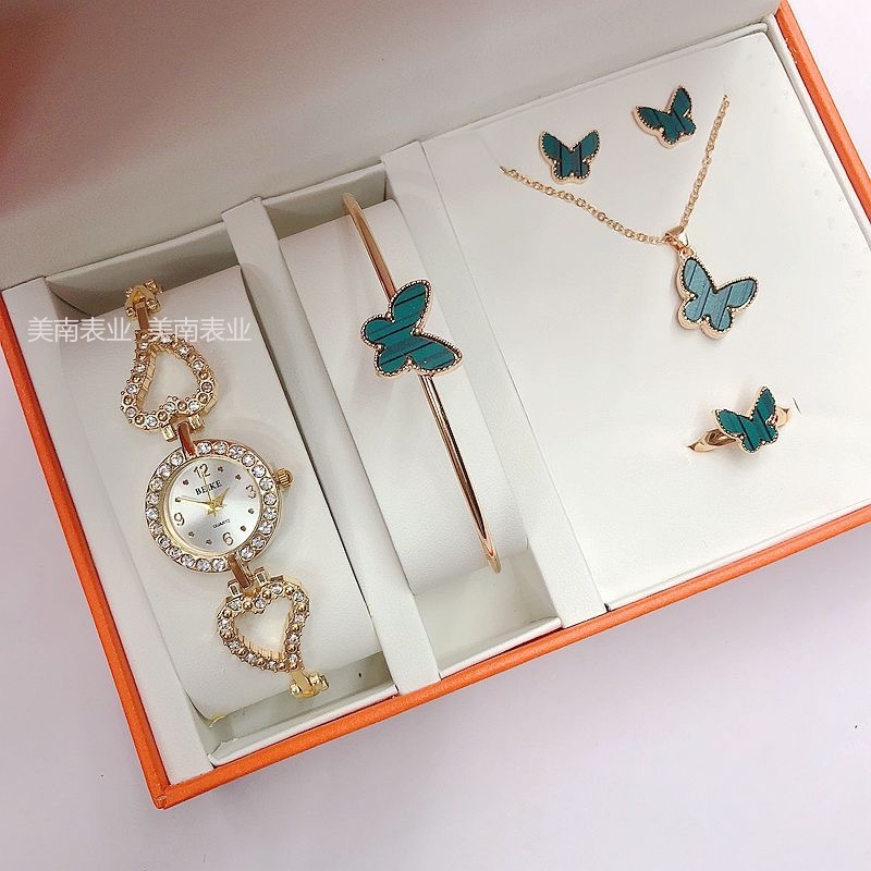 Transfronterizo moda pequeña pulsera reloj mujer caja de regalo con mariposa joyería reloj de regalo pic 7