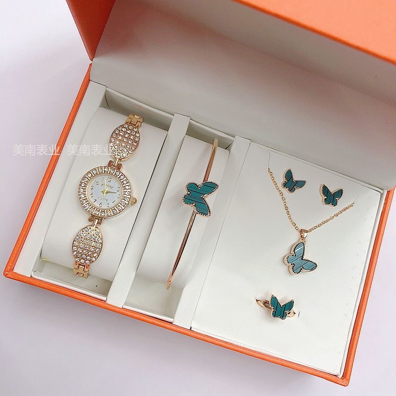 Transfronterizo moda pequeña pulsera reloj mujer caja de regalo con mariposa joyería reloj de regalo Specification image