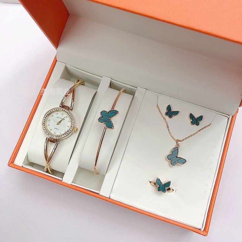 Transfronterizo moda pequeña pulsera reloj mujer caja de regalo con mariposa joyería reloj de regalo pic 8