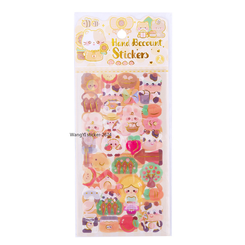 镭射咕卡贴纸韩系少女心ins贴画儿童可爱不重复diy手帐素材装卡通LB手帐贴纸详情5