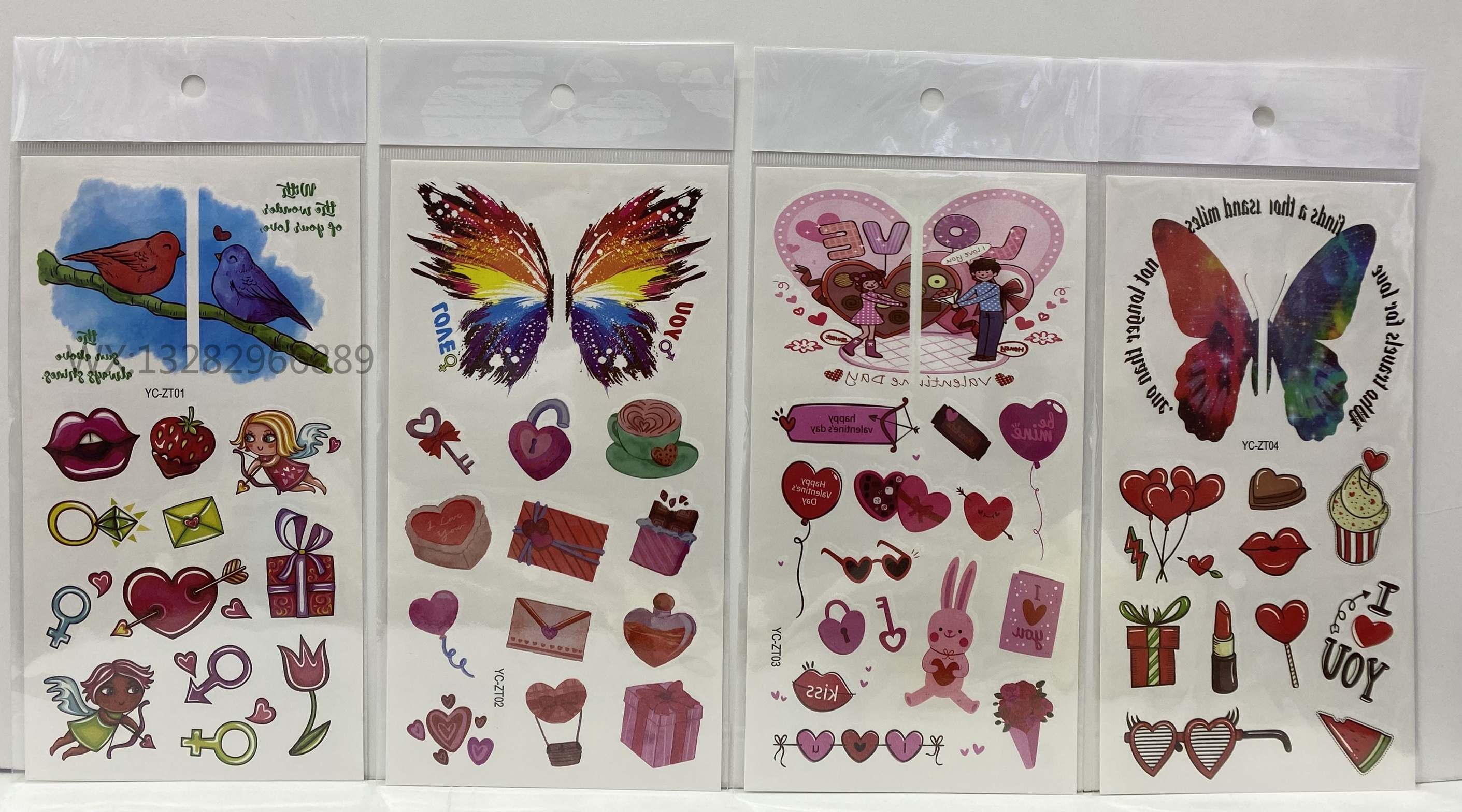 Valentine's Day tattoo stickers, children's cartoon tattoo stickers, cartoon cute and fun stickers, facial waterproof tattoo stickers Specification image