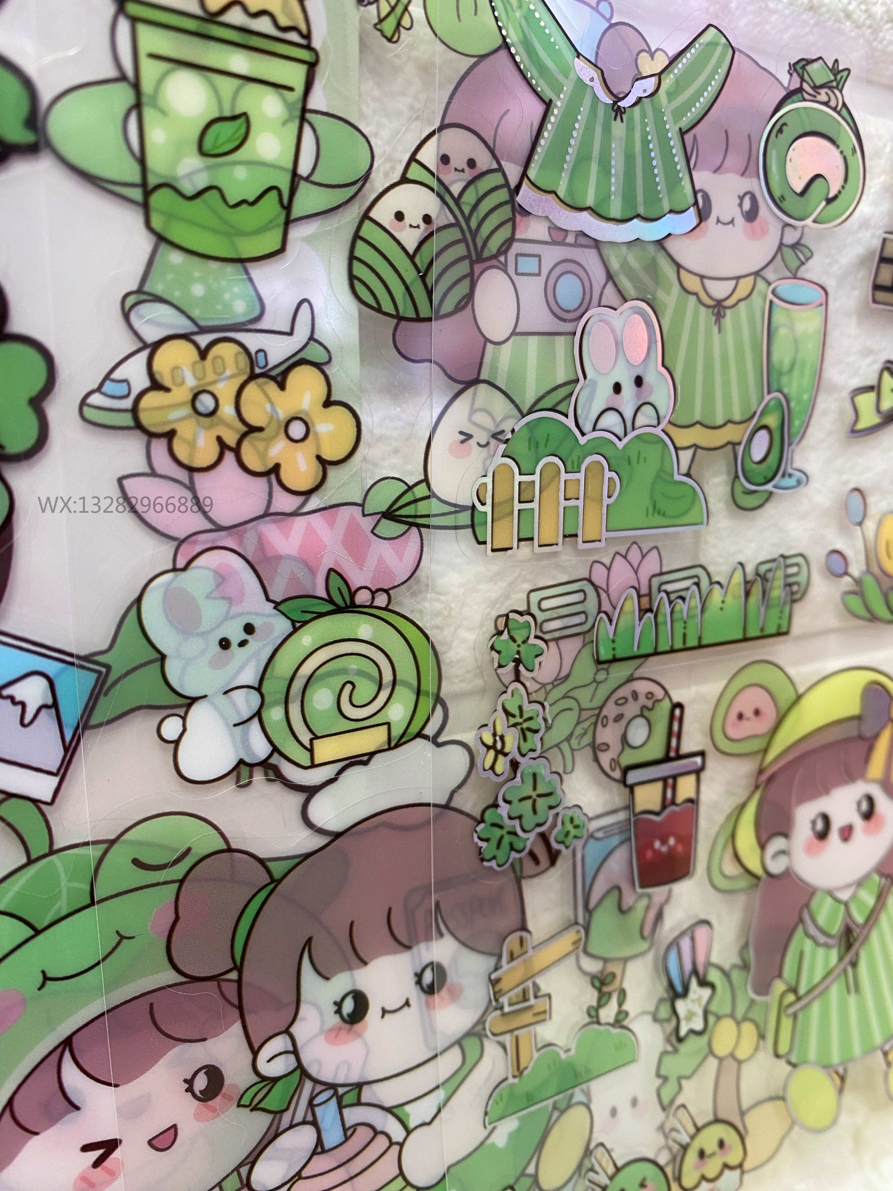 DIY Guka stickers, girlish handbook stickers, cartoon handbook material stickers for children and girls' beautiful moments details Picture