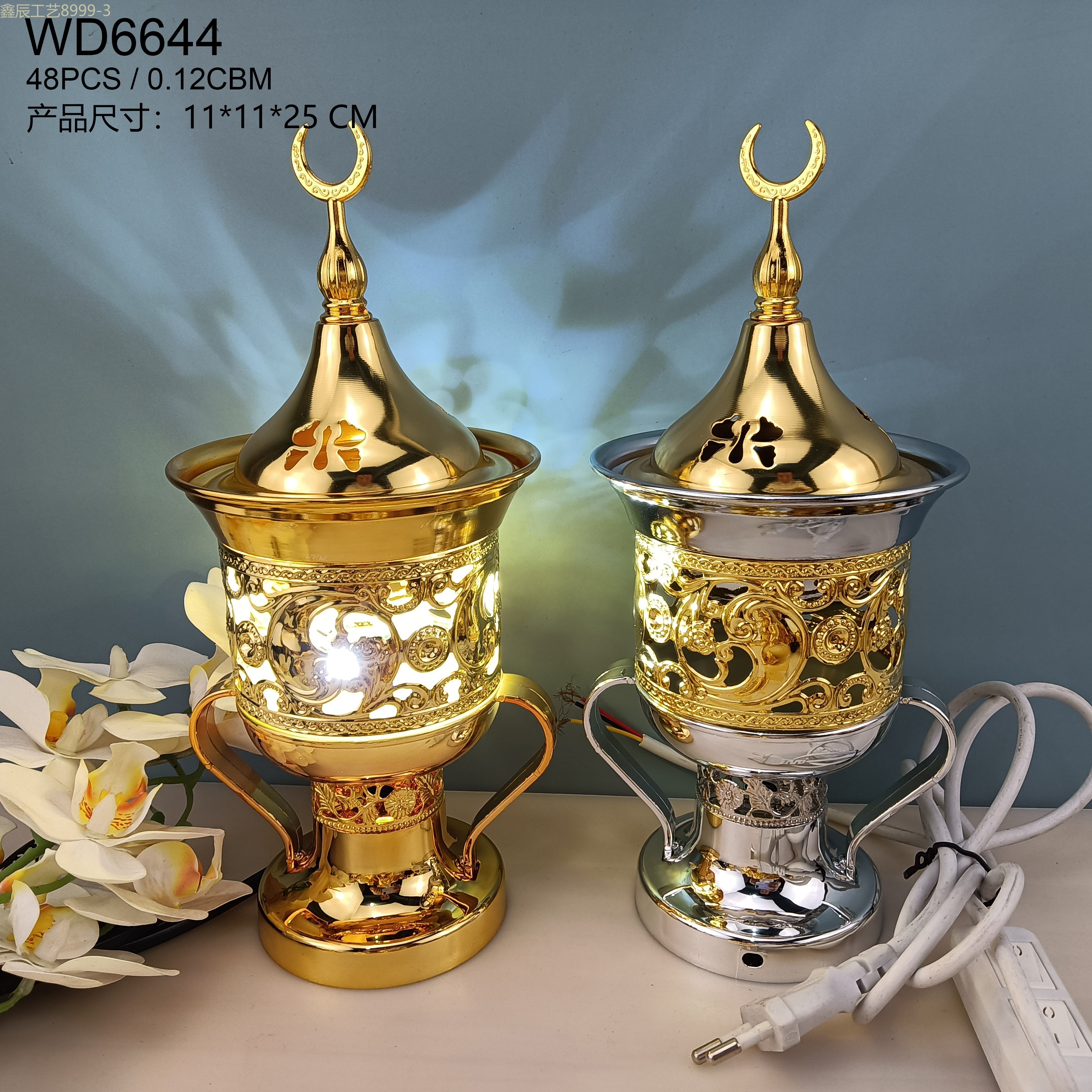 Cross-border new simple design with handle metal hollow-out Ramadan Middle East Electric Incense burner Muslim home decoration crafts electric incense burner Application Scenario