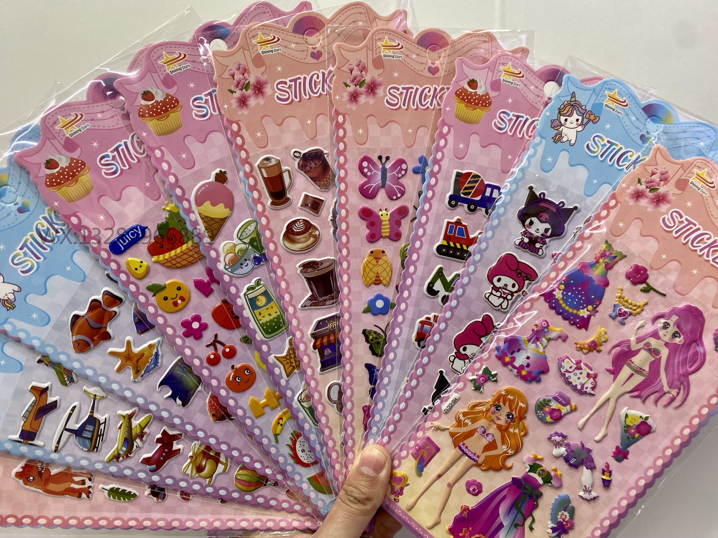 Cute cartoon 3D bubble stickers, children's 3D stickers, reward stickers, foam stickers, creative gifts and toys details Picture