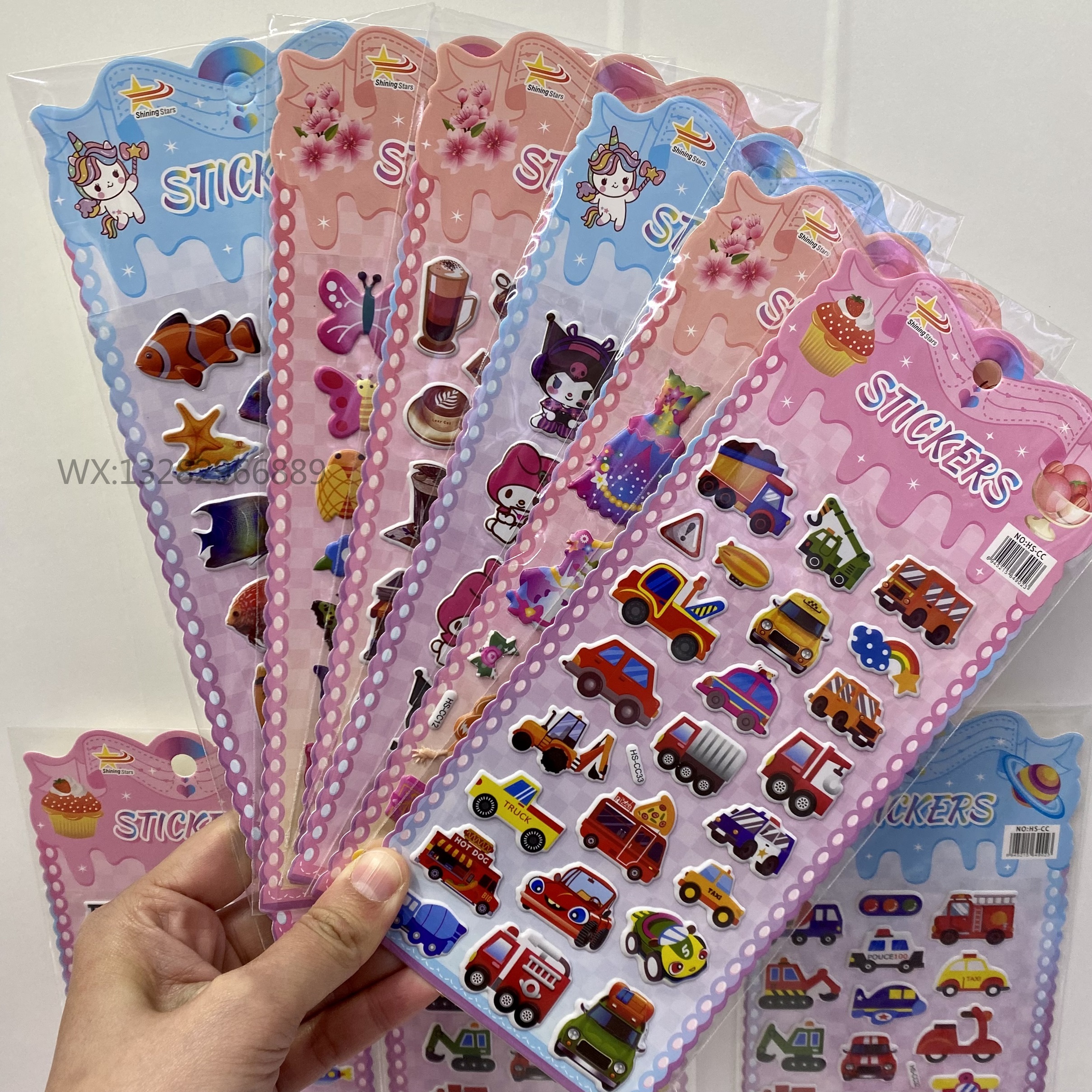 Cute cartoon 3D bubble stickers, children's 3D stickers, reward stickers, foam stickers, creative gifts and toys