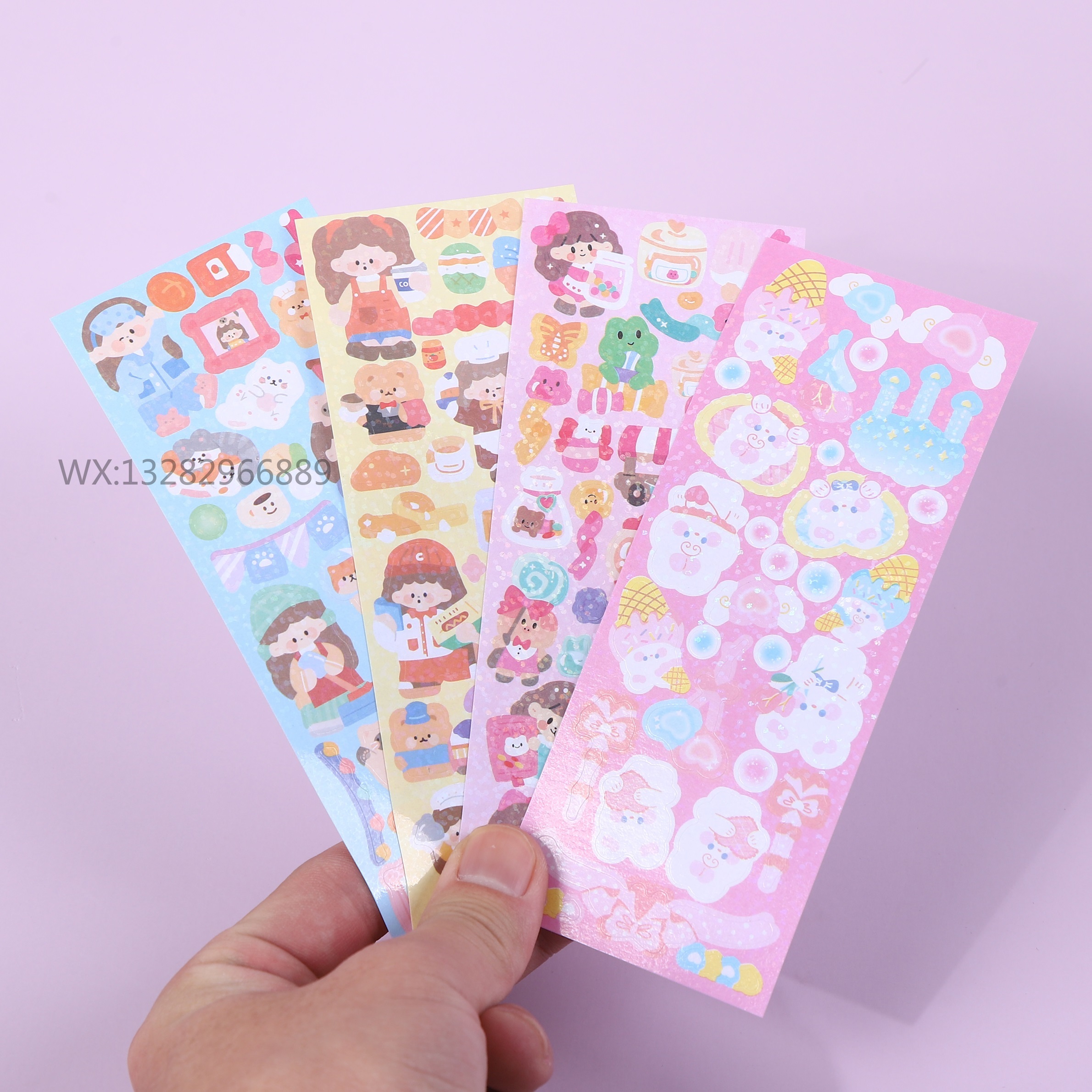 Cartoon Laser Shooter Account Guka stickers, Cartoon girl Heart planner decorative stickers, Guka decorative stickers 12 Quiet book Planner stickers, Guka tattoo stickers Application Scenario