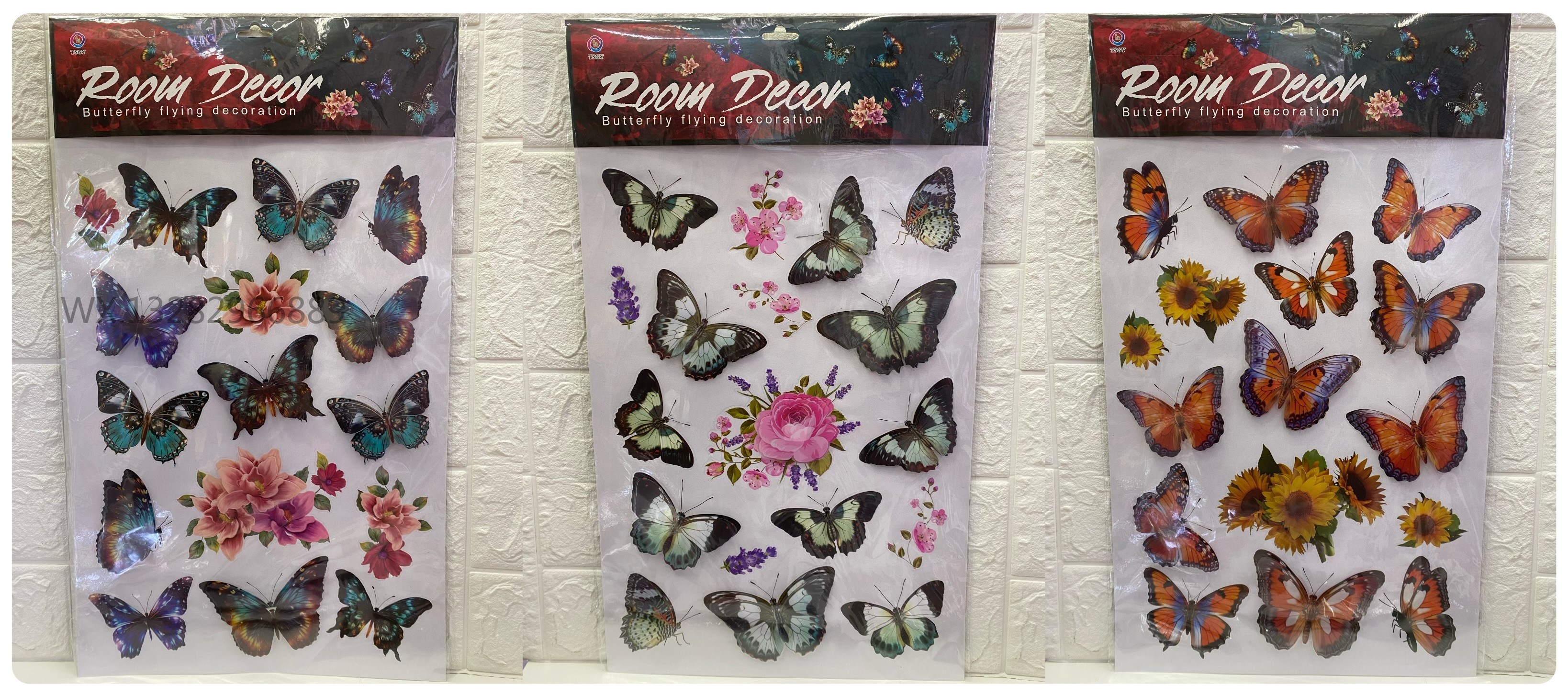 3D stereoscopic butterfly series decorative paintings, three-dimensional handcrafted wall stickers for living room and bedroom wall decoration details Picture