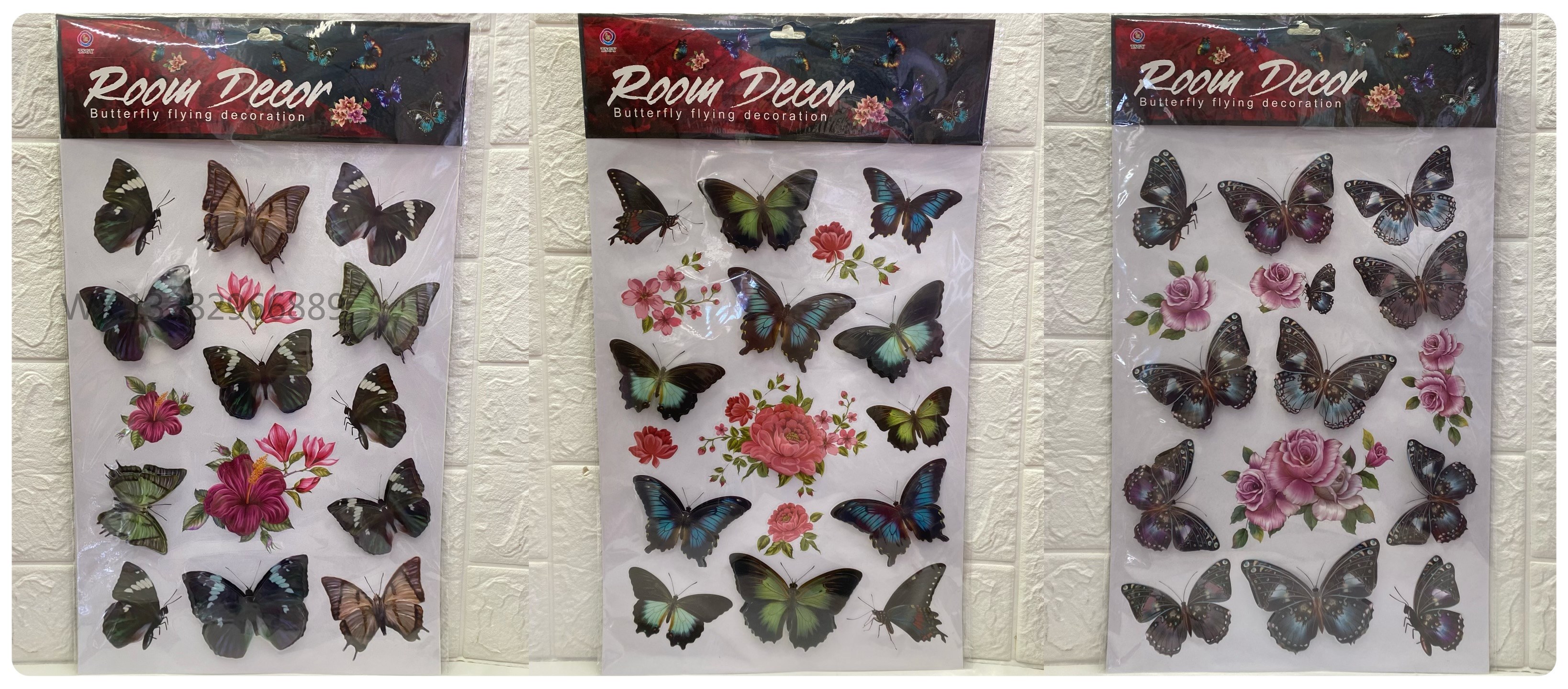 3D stereoscopic butterfly series decorative paintings, three-dimensional handcrafted wall stickers for living room and bedroom wall decoration Application Scenario