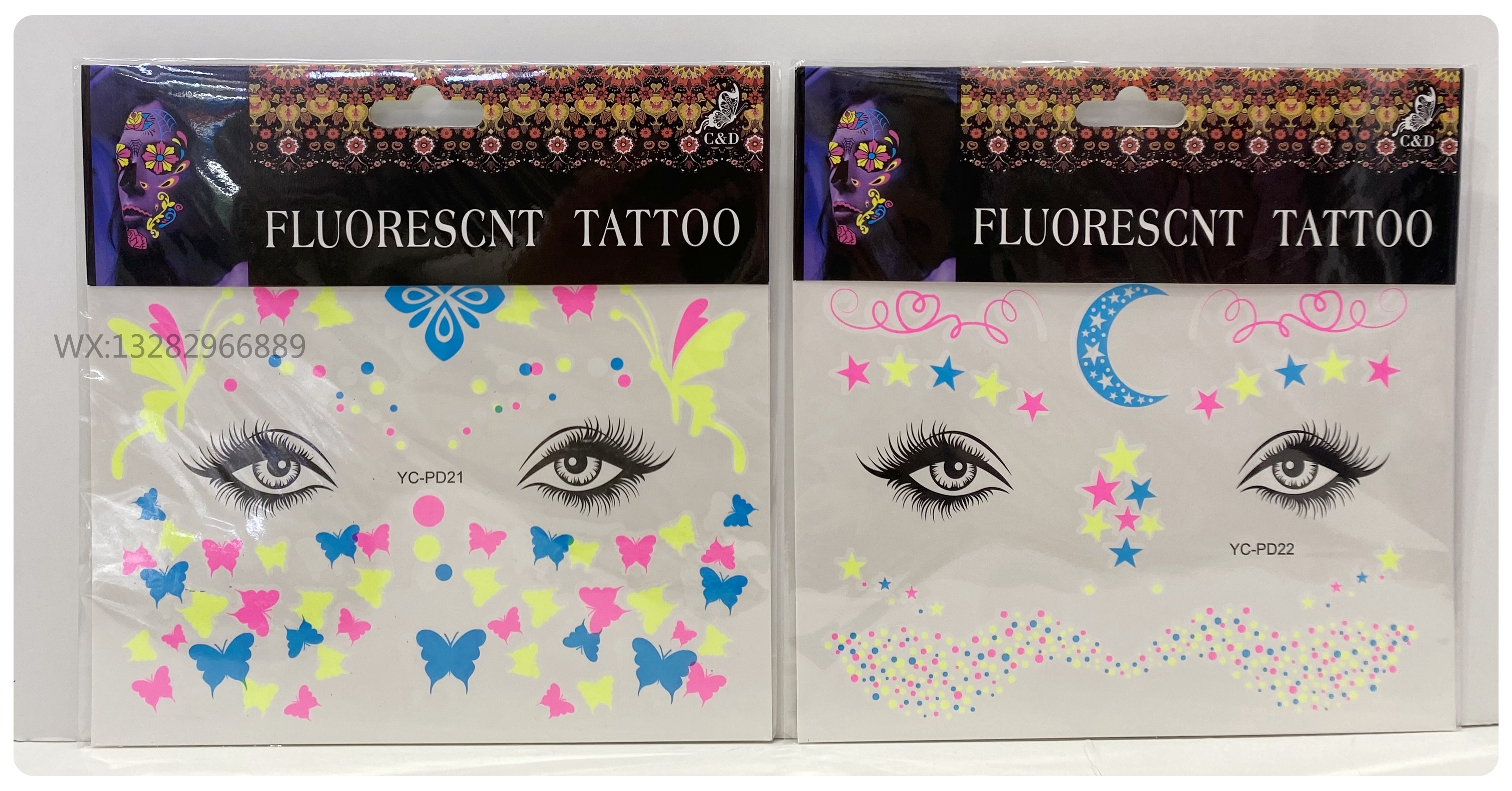 Butterfly fluorescent fresh and delicate fairy tattoo face stickers, ancient-style fairy-like waterproof and long-lasting butterfly flower tattoo stickers Application Scenario