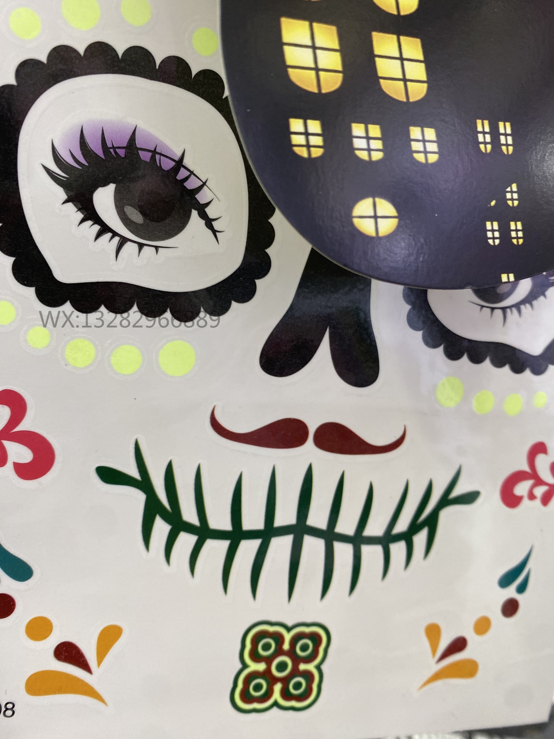 Halloween Fluorescent Halloween Death Tattoo stickers, face stickers, waterproof tattoo stickers, ghost makeup, party face stickers, tattoo stickers, cultural and creative tattoos pic 8