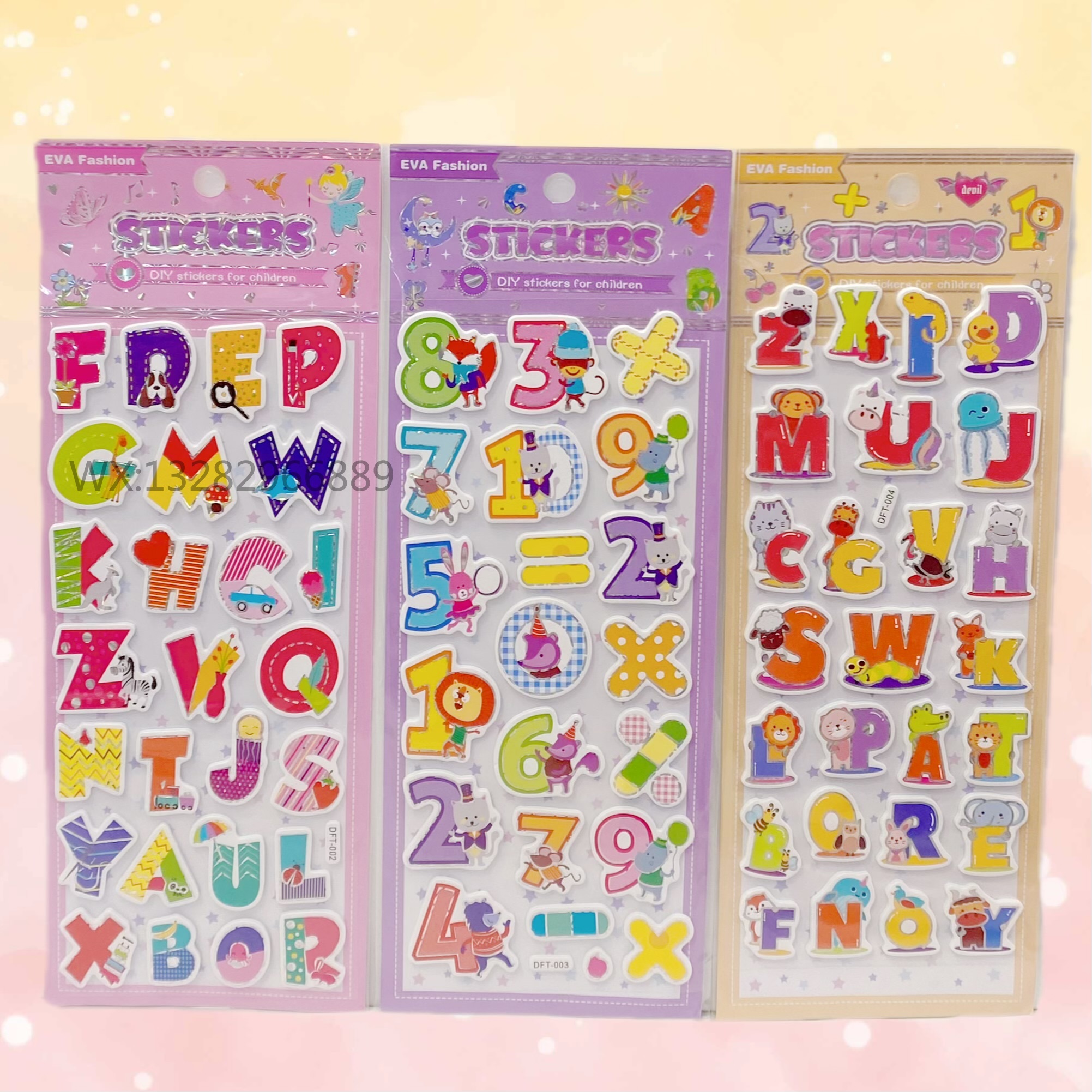 EVA 3D series stickers Cartoon graphics alphanumeric eva collage Children's 3D reward stickers Stickers Collage stickers Collage stickers Collage Specification image