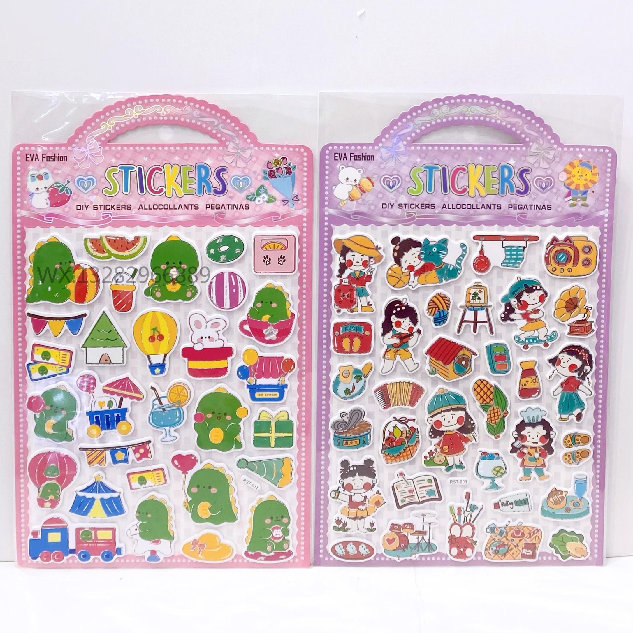 Large EVA 3D series stickers, cartoon animal girl eva collage, children's reward stickers, wall stickers, planner stickers, sticker collage, quiet book stickers, sticker collage, sticker materials details Picture