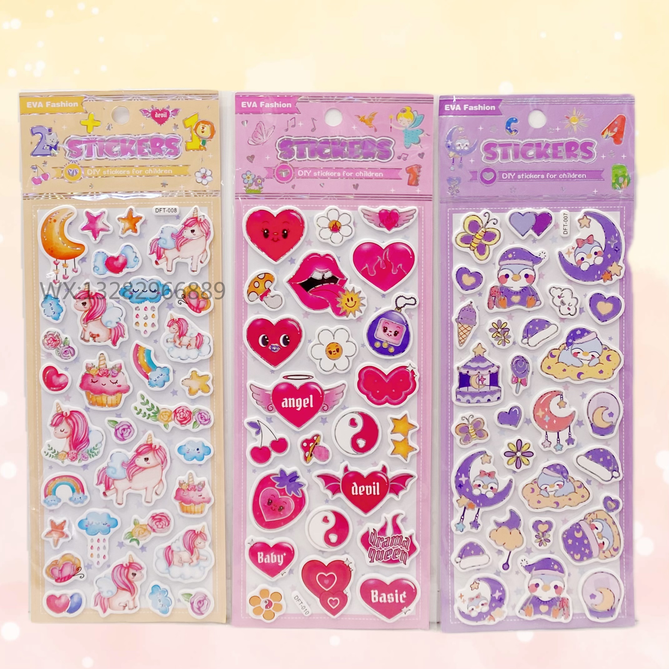 EVA 3D series stickers Cartoon graphics alphanumeric eva collage Children's 3D reward stickers Stickers Collage stickers Collage stickers Collage Application Scenario