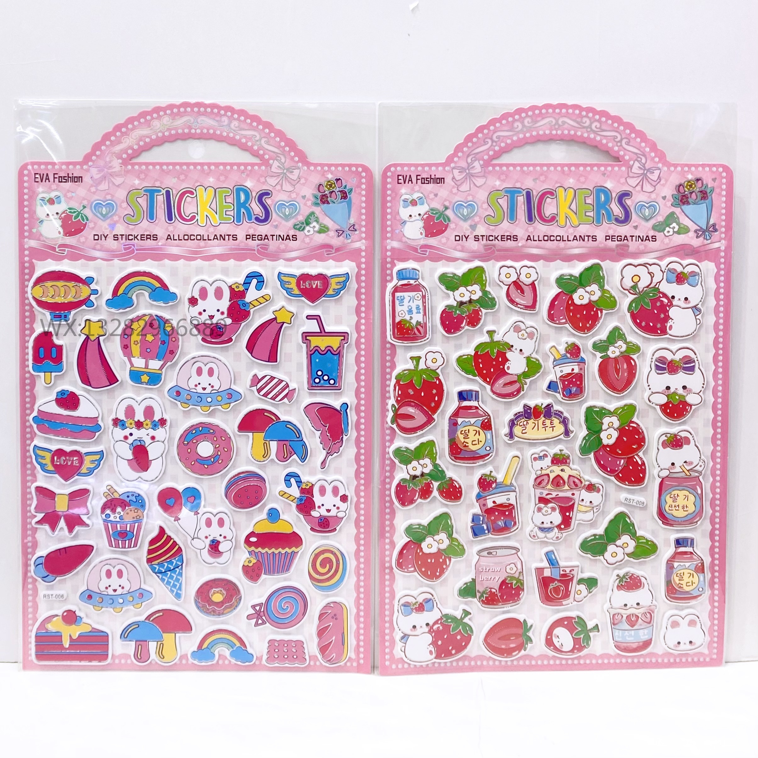 Large EVA 3D series stickers, cartoon animal girl eva collage, children's reward stickers, wall stickers, planner stickers, sticker collage, quiet book stickers, sticker collage, sticker materials Application Scenario