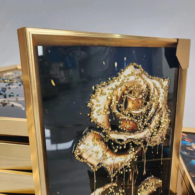 50*70cm crystal painting modern peacock jellyfish living room decoration painting Southeast Asia hot-selling restaurant hanging painting. Crystal painting China. thumbnail